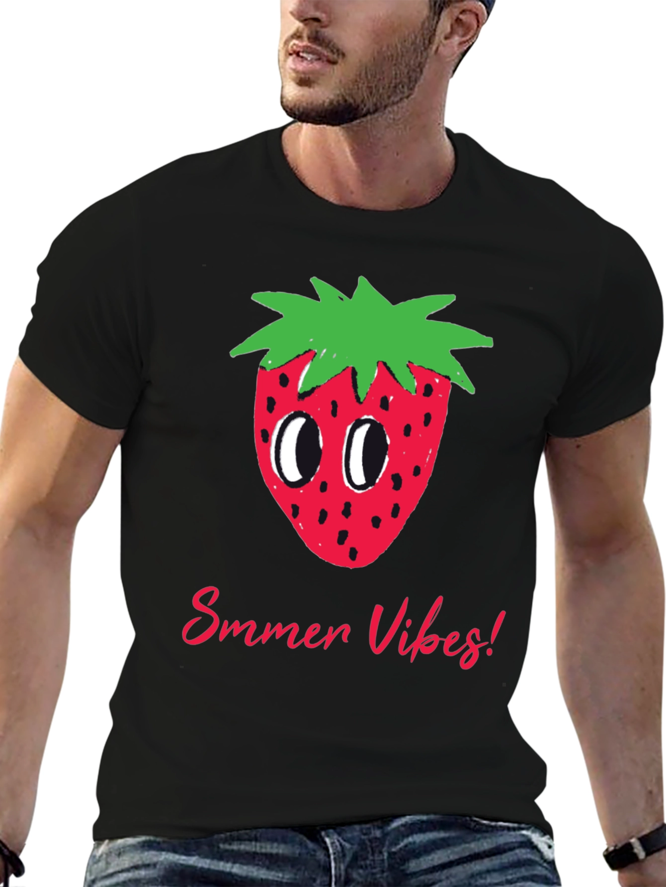 Summer Vibes Strawberry Graphic T-Shirt
