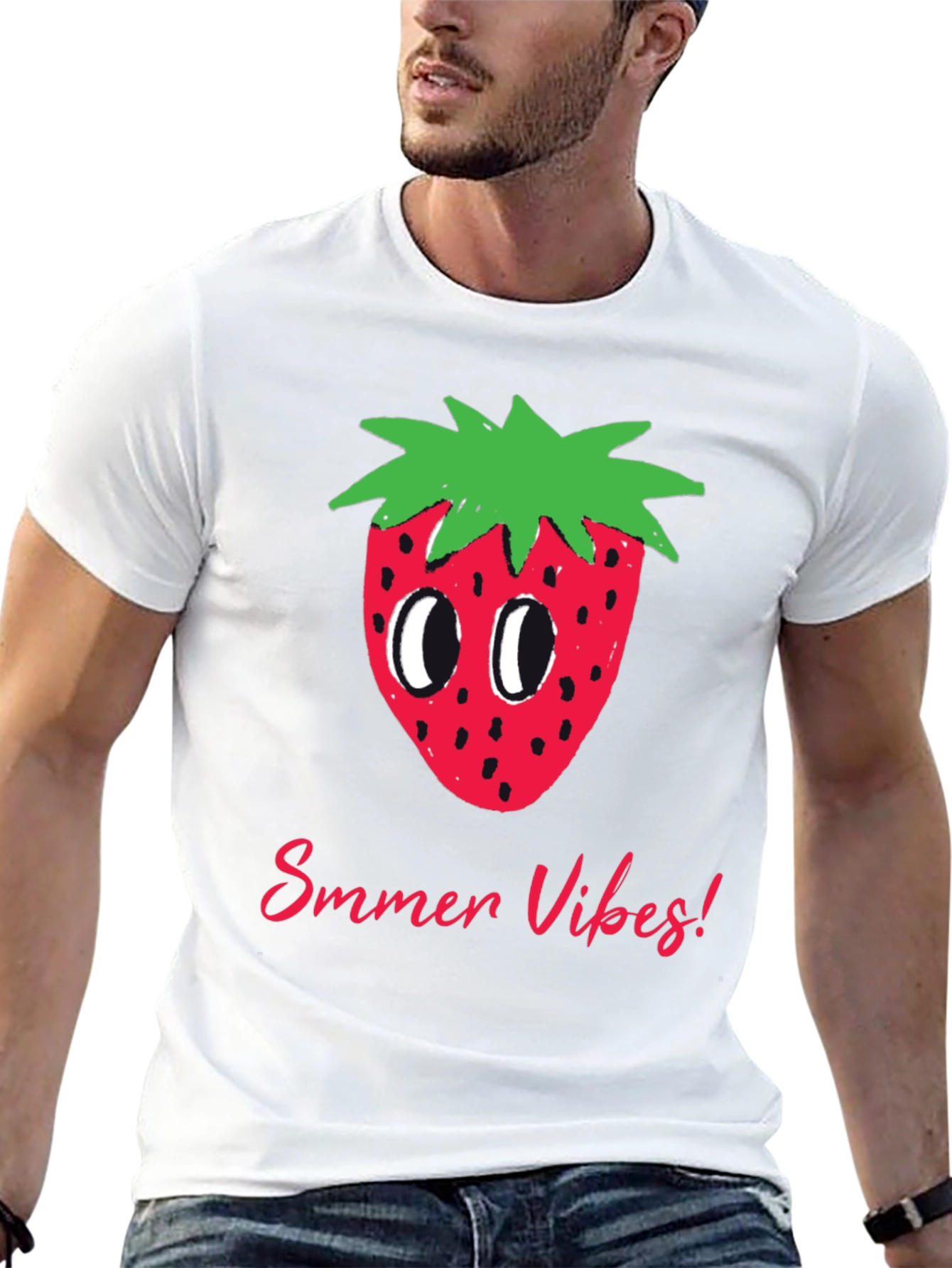 Summer Vibes Strawberry Graphic T-Shirt