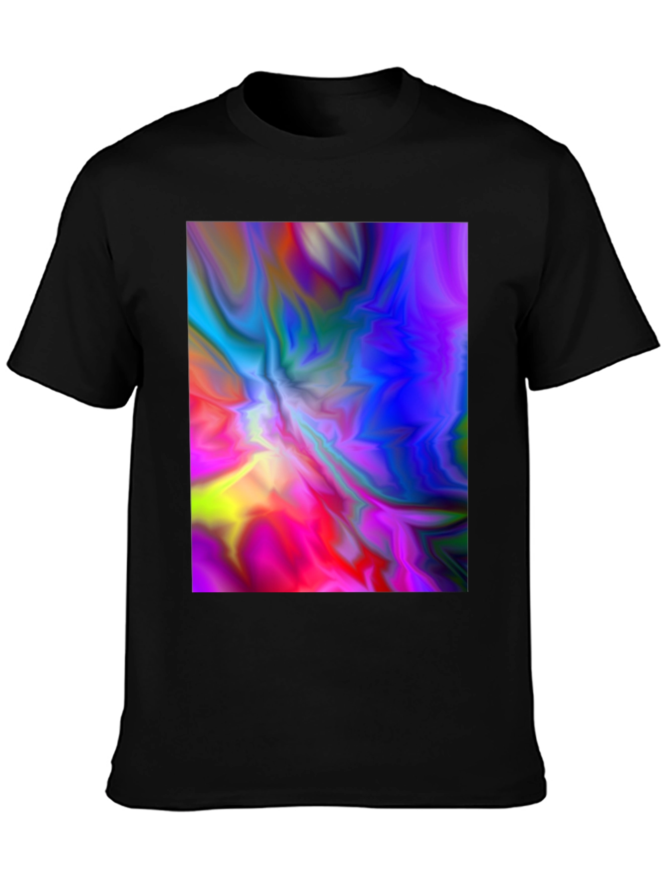 Vibrant Abstract Art Graphic Black T-Shirt