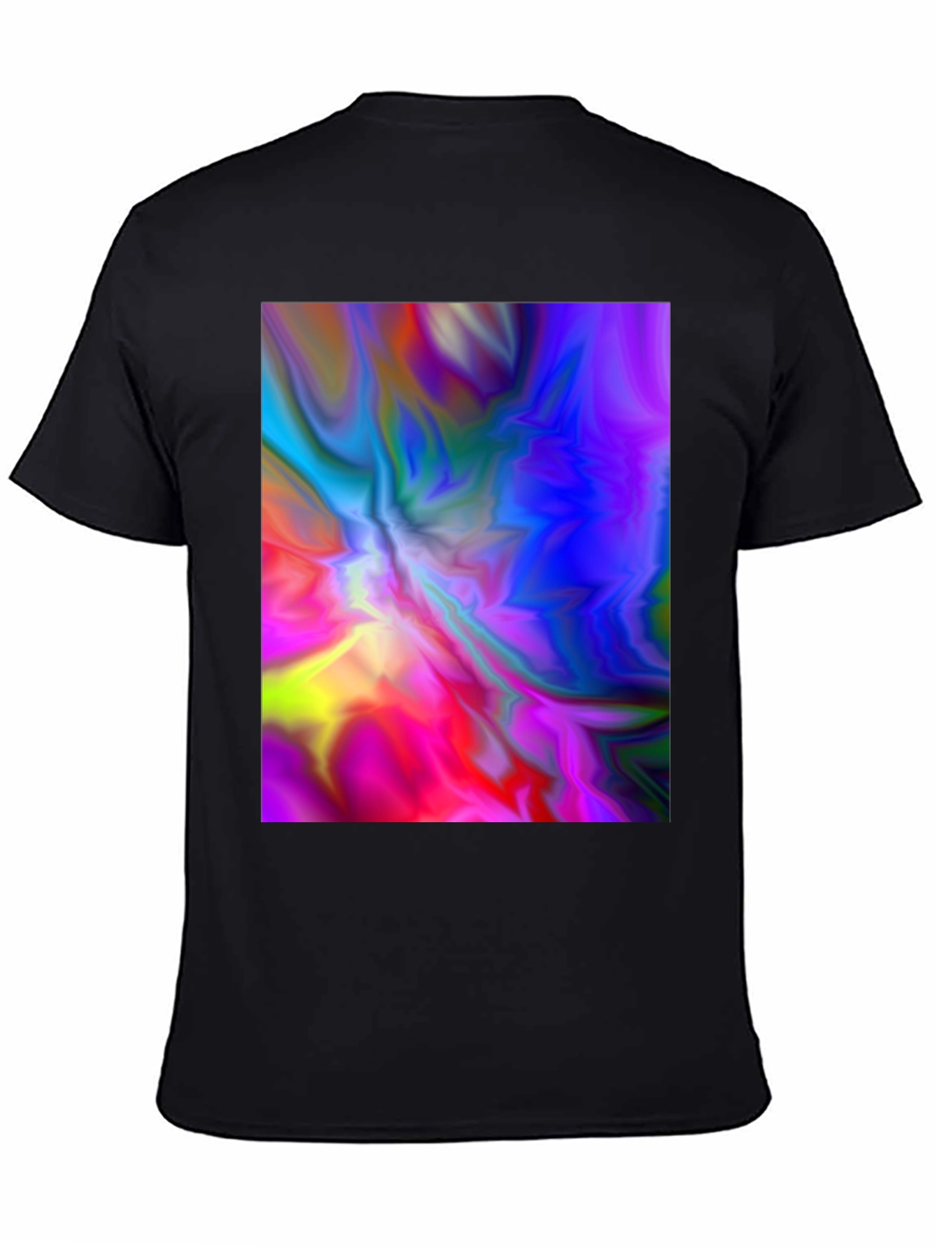Vibrant Abstract Art Graphic Black T-Shirt