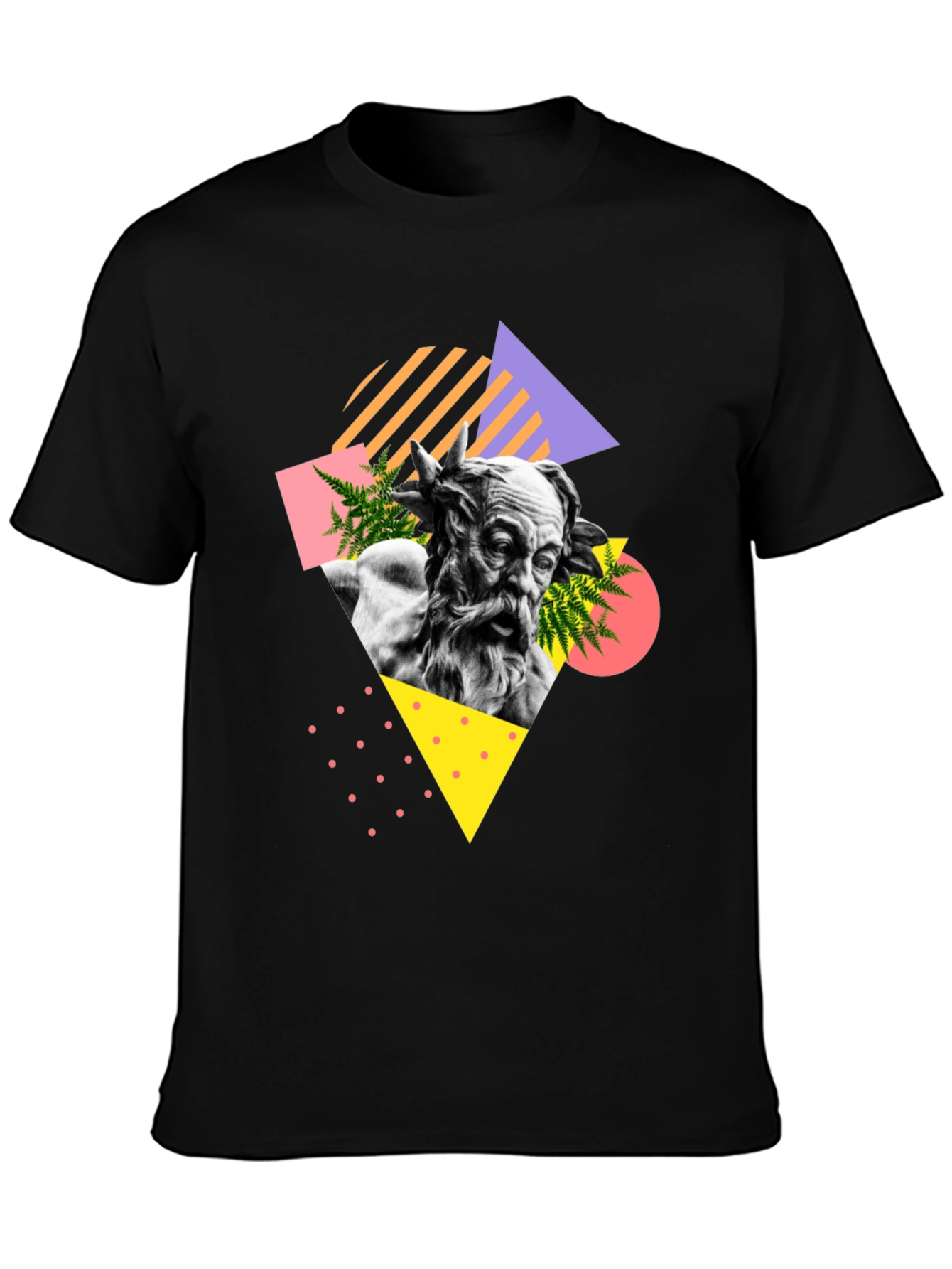 Retro Statue Graphic Tee - Unisex Black T-Shirt