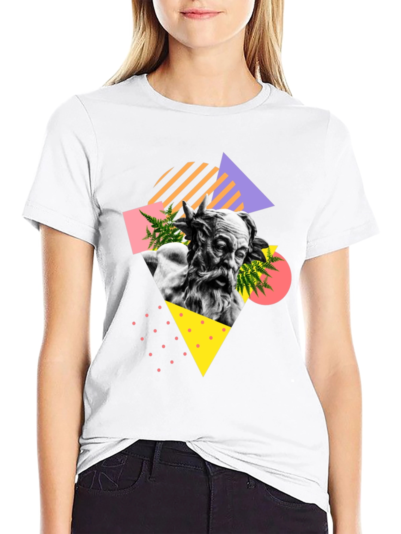 Retro Statue Graphic Tee - Unisex Black T-Shirt