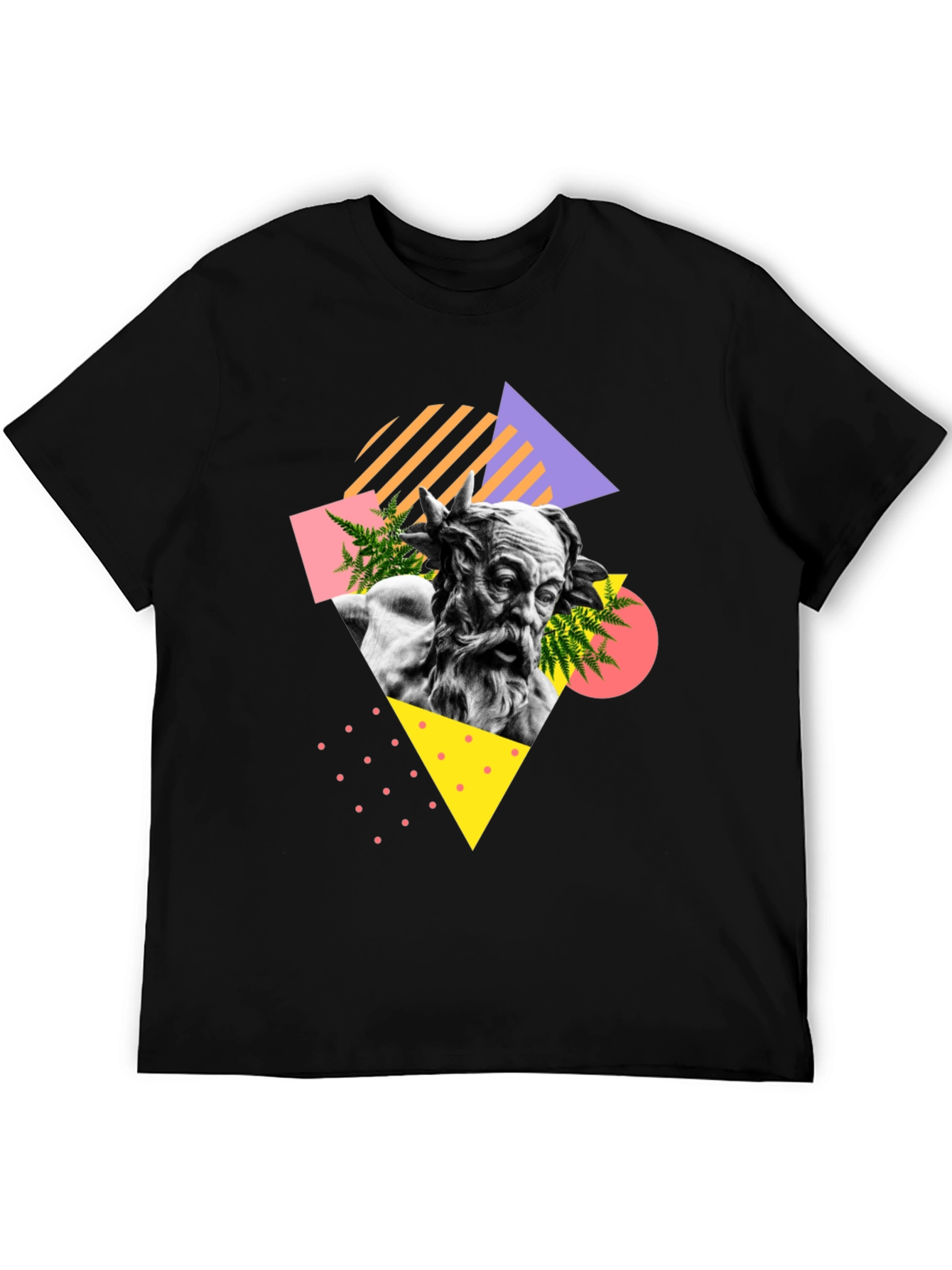 Retro Statue Graphic Tee - Unisex Black T-Shirt