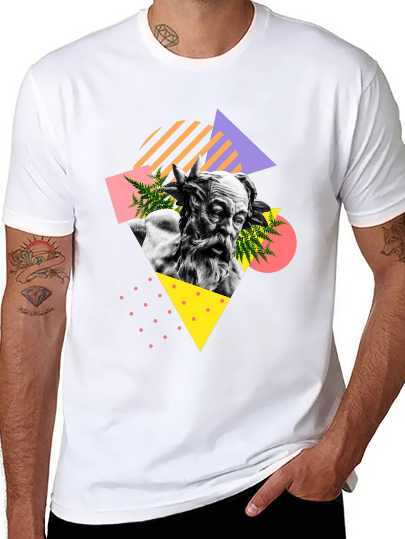 Retro Statue Graphic Tee - Unisex Black T-Shirt