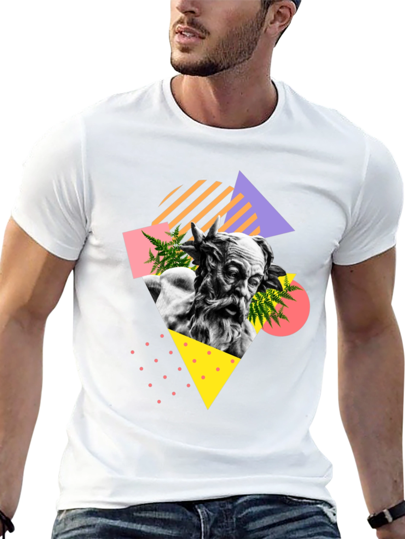 Retro Statue Graphic Tee - Unisex Black T-Shirt