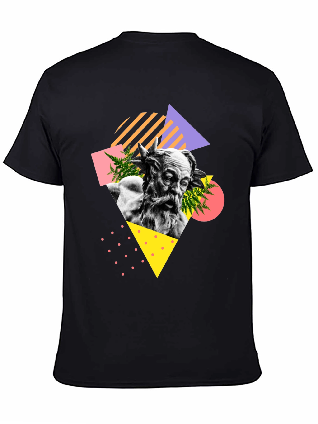 Retro Statue Graphic Tee - Unisex Black T-Shirt