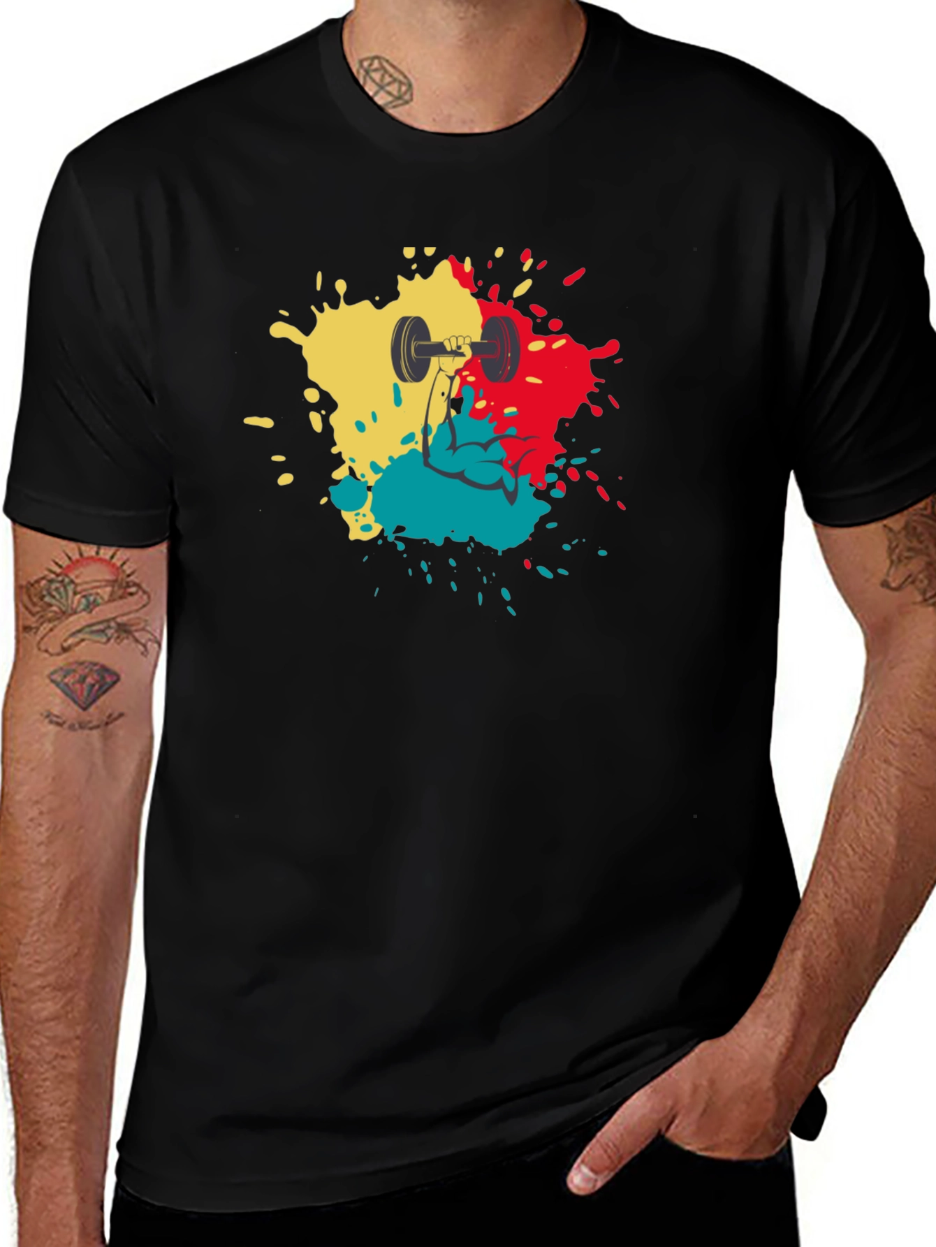 Weightlifting Graphic Tee - Mens Black Cotton T-Shirt