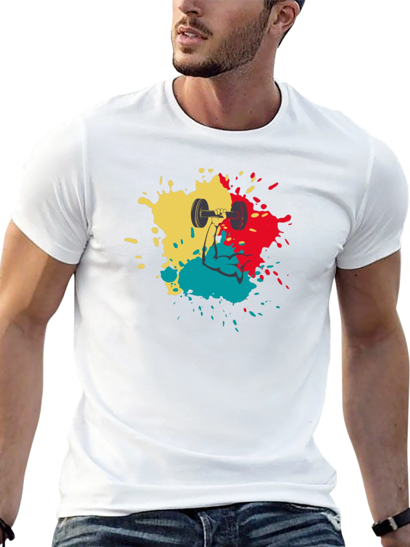 Weightlifting Graphic Tee - Mens Black Cotton T-Shirt