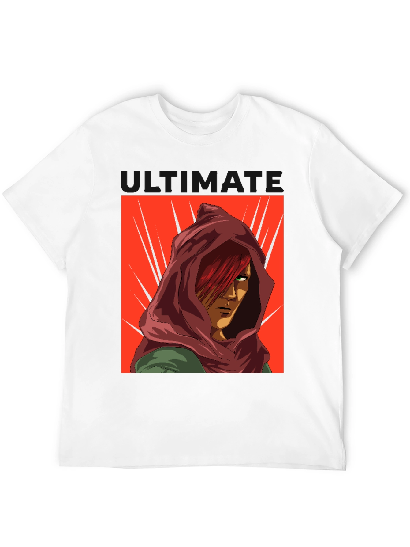 Anime Red Hood T-Shirt - Graphic Print