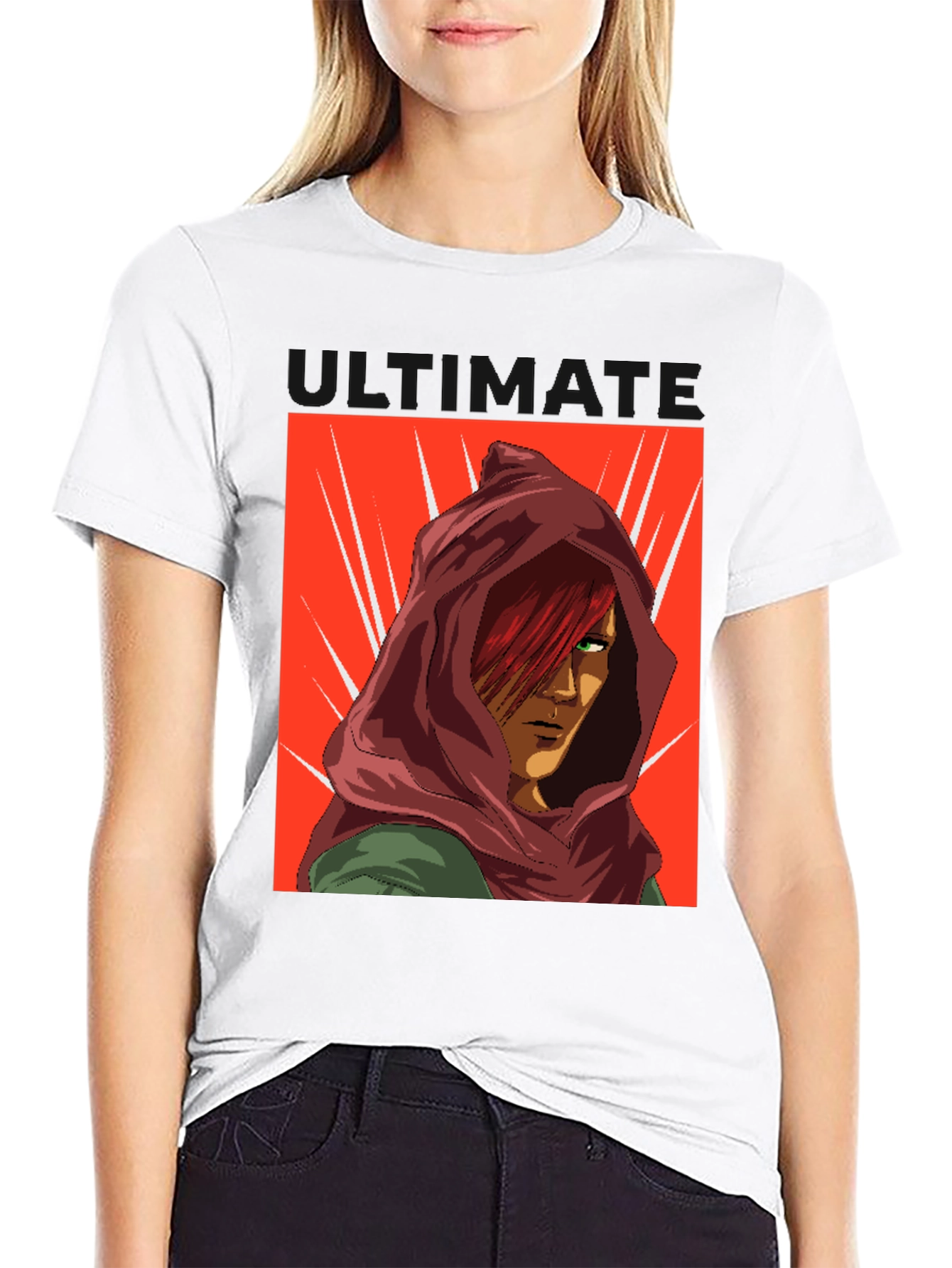 Anime Red Hood T-Shirt - Graphic Print
