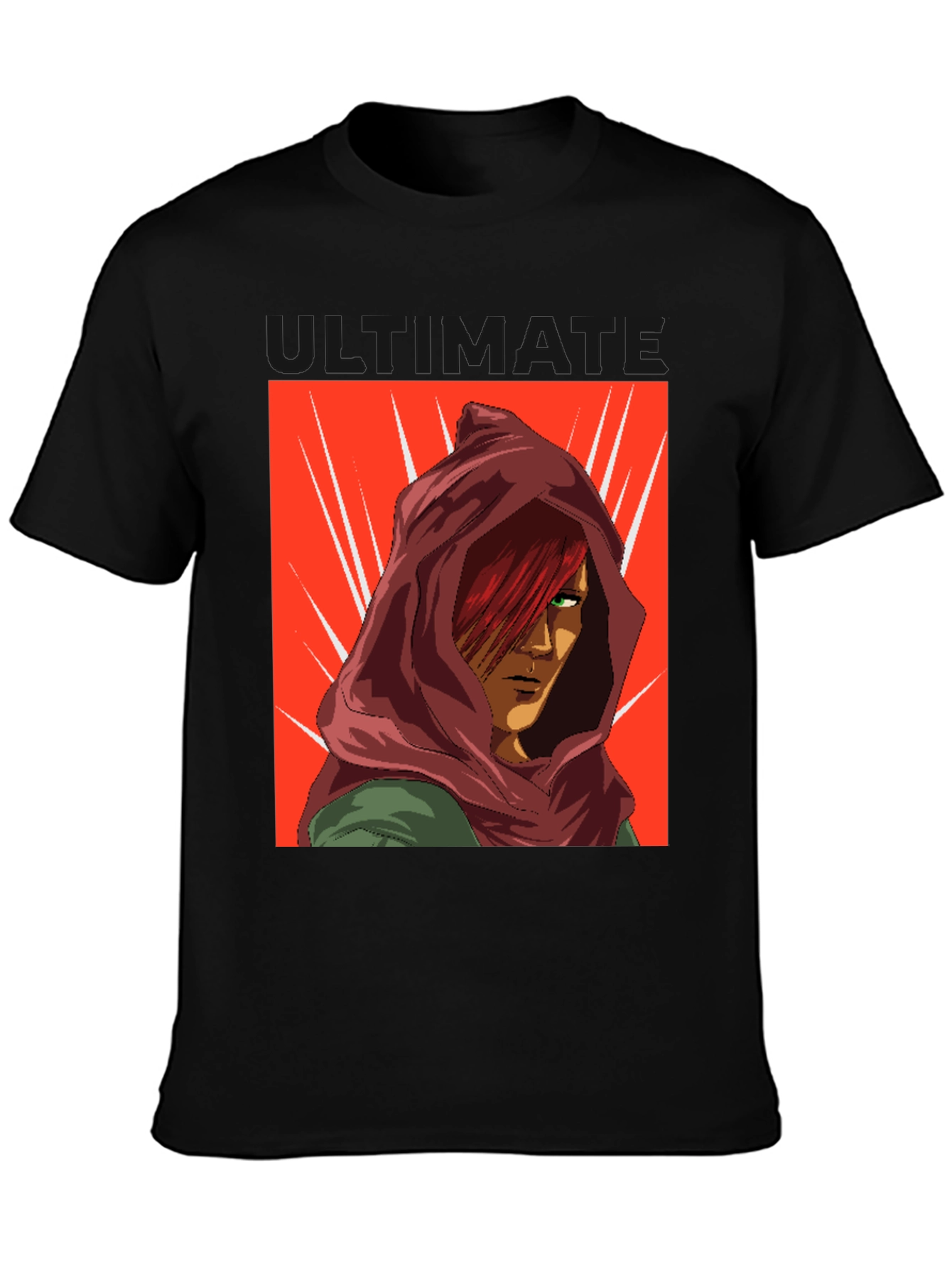 Anime Red Hood T-Shirt - Graphic Print