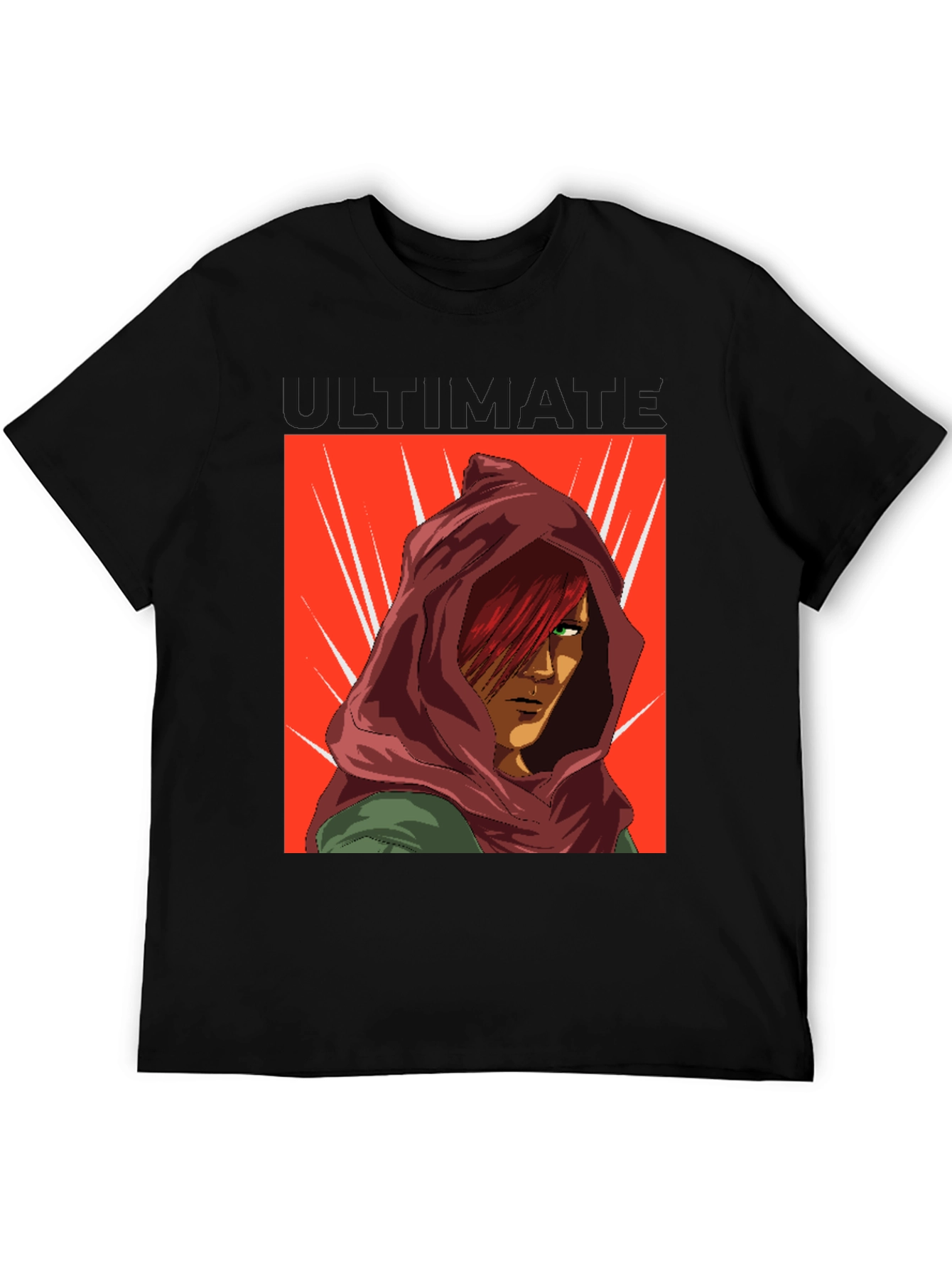 Anime Red Hood T-Shirt - Graphic Print