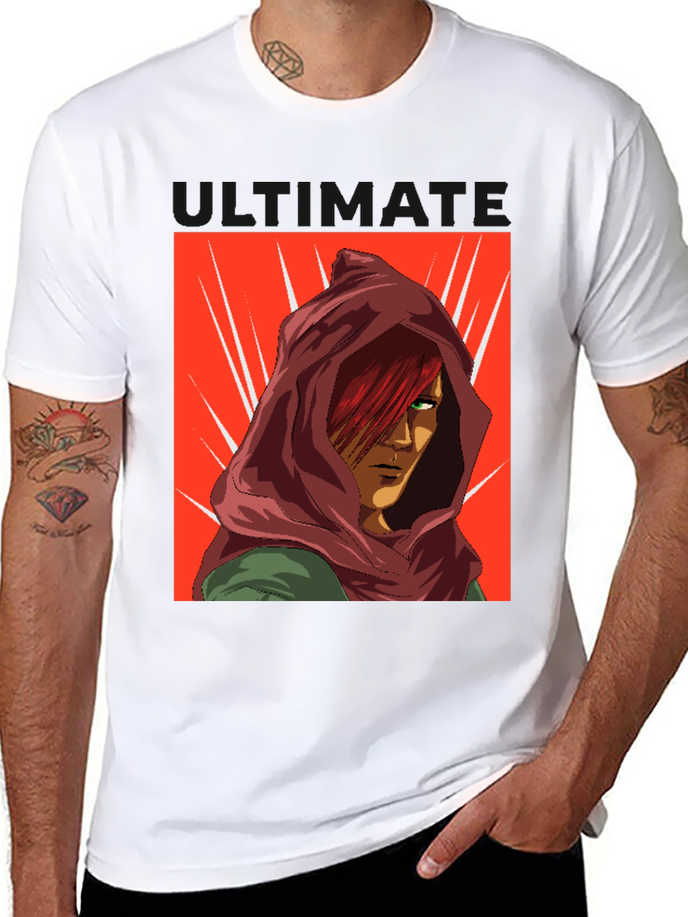 Anime Red Hood T-Shirt - Graphic Print