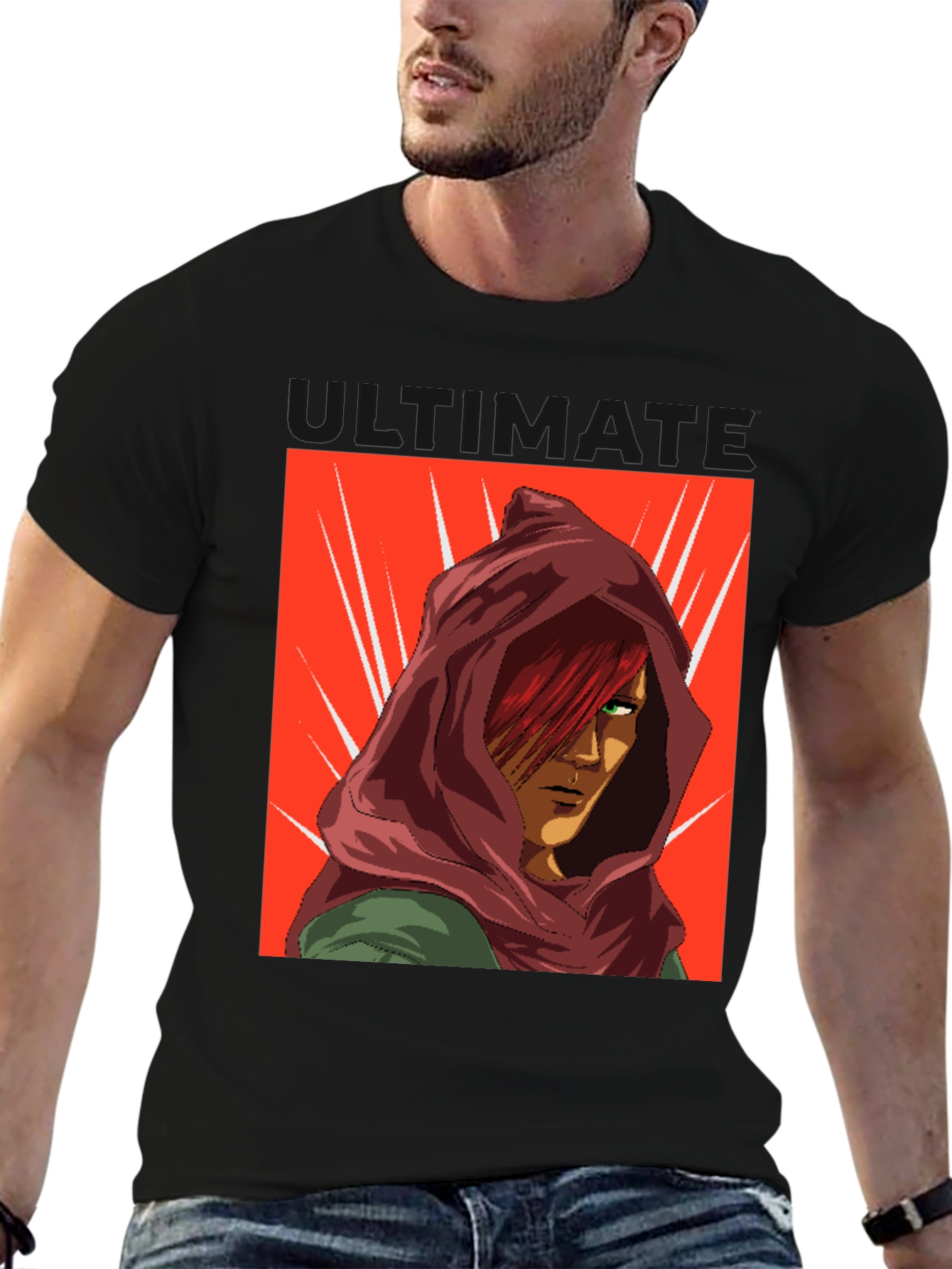 Anime Red Hood T-Shirt - Graphic Print