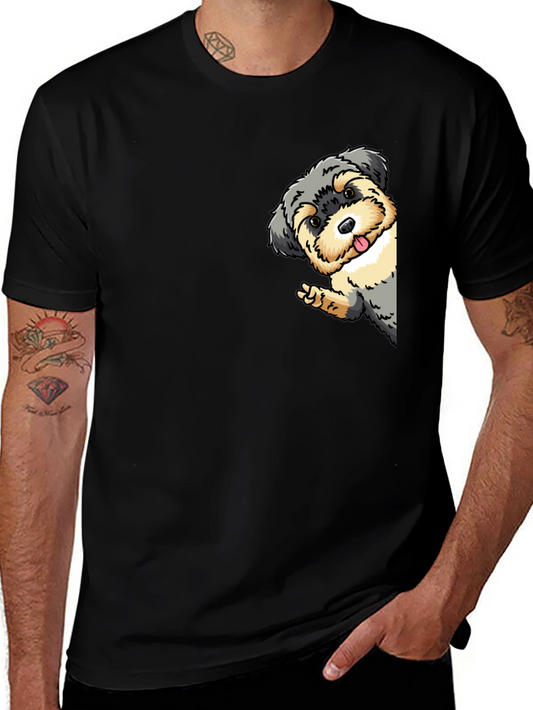 Dog Peek-a-Boo Graphic Tee - Fun Casual Style