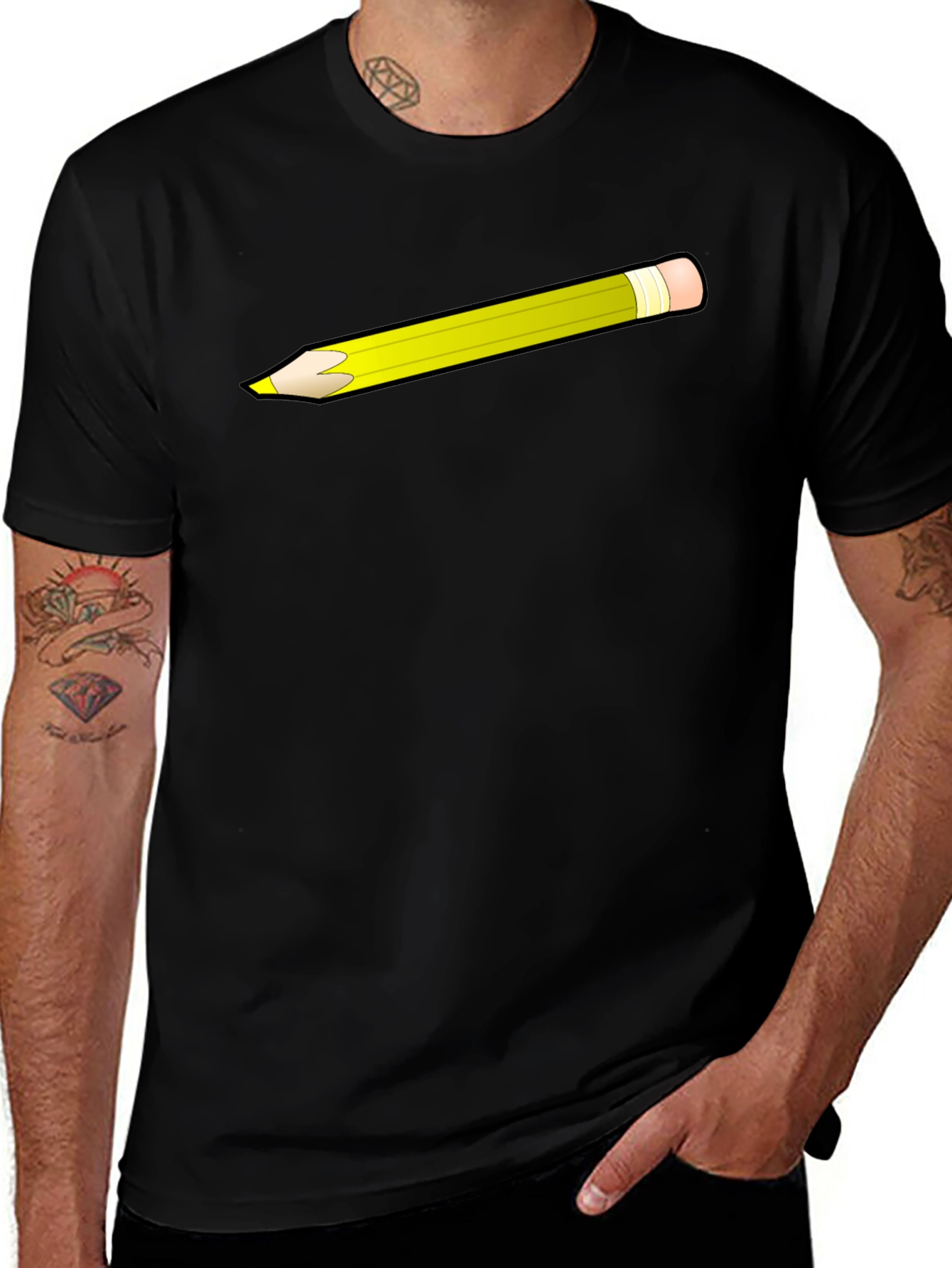 Pencil Graphic Black T-Shirt