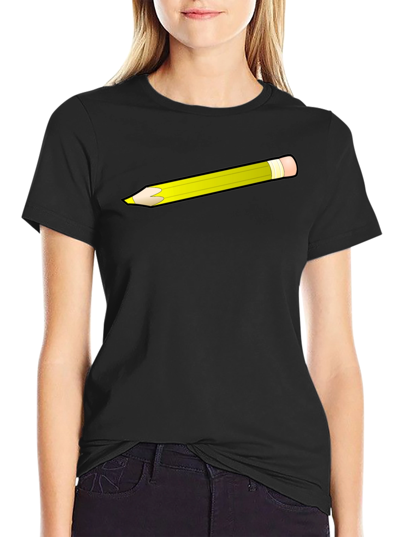 Pencil Graphic Black T-Shirt