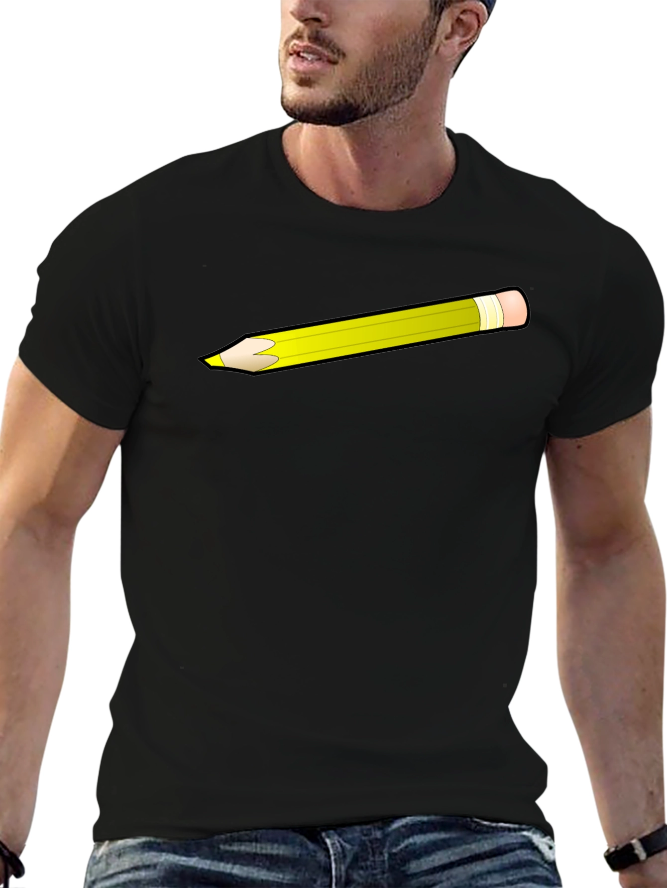 Pencil Graphic Black T-Shirt