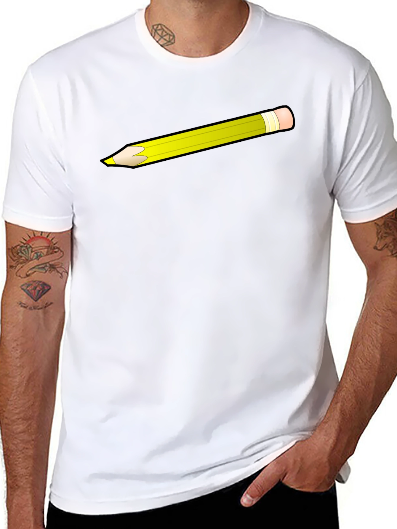 Pencil Graphic Black T-Shirt