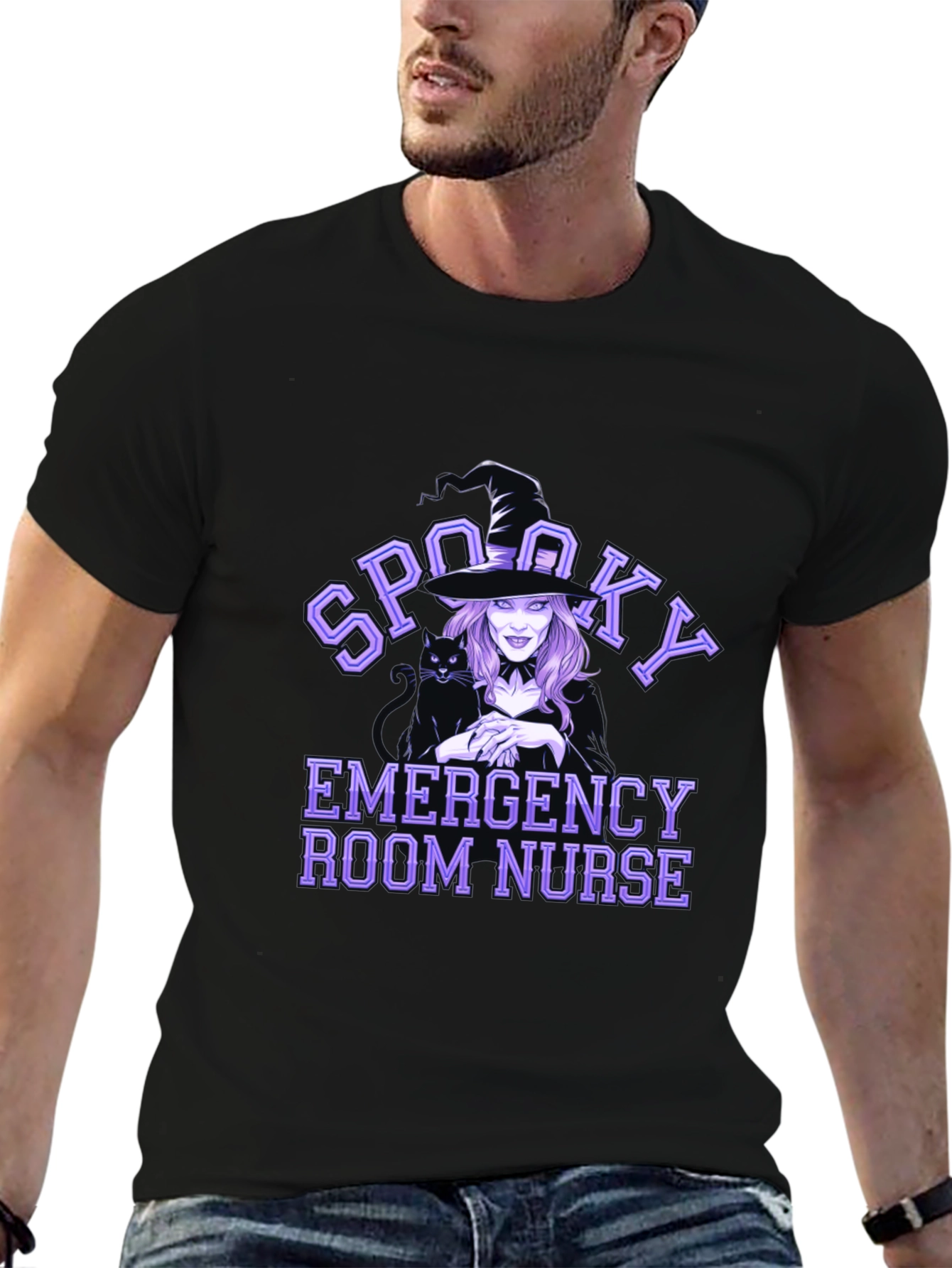 Spooky Emergency Room Nurse Black T-Shirt