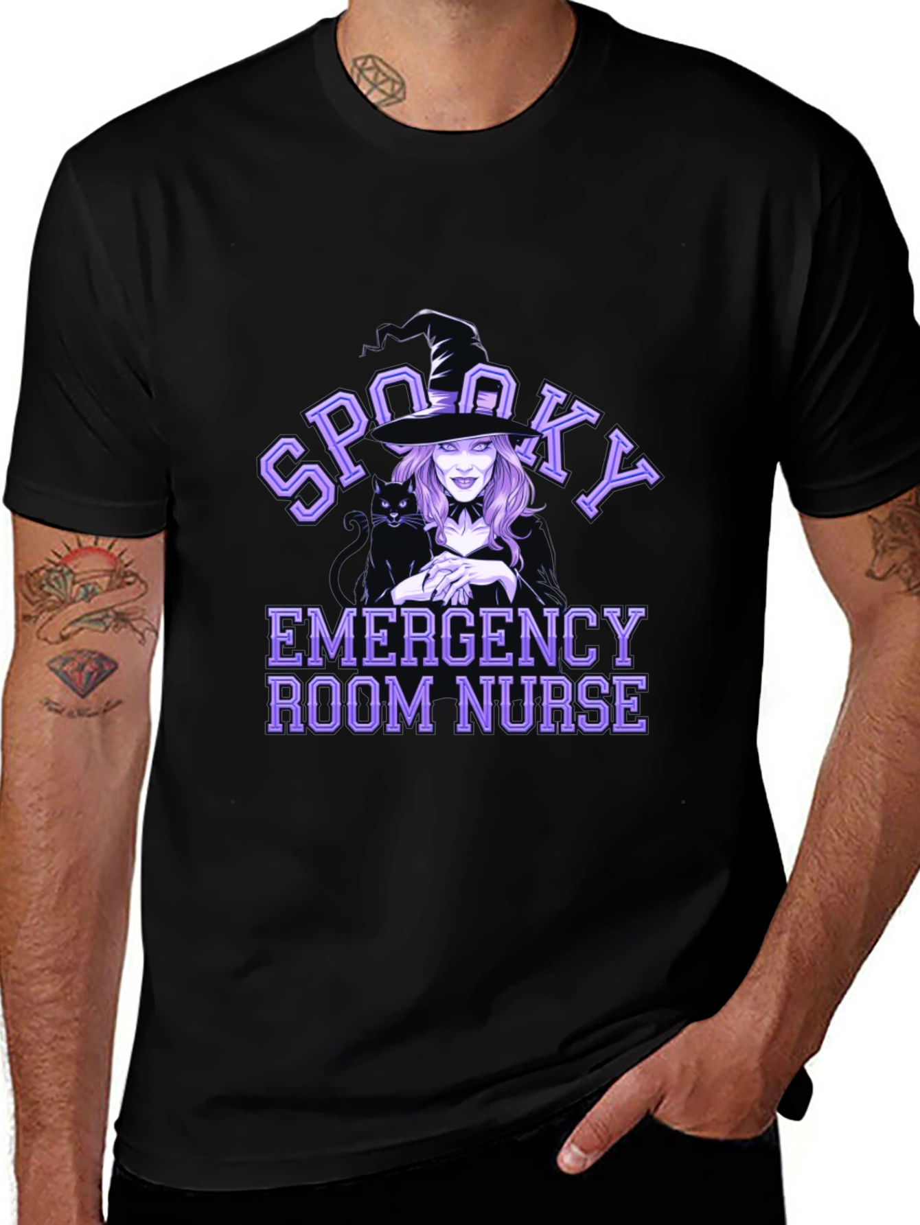Spooky Emergency Room Nurse Black T-Shirt