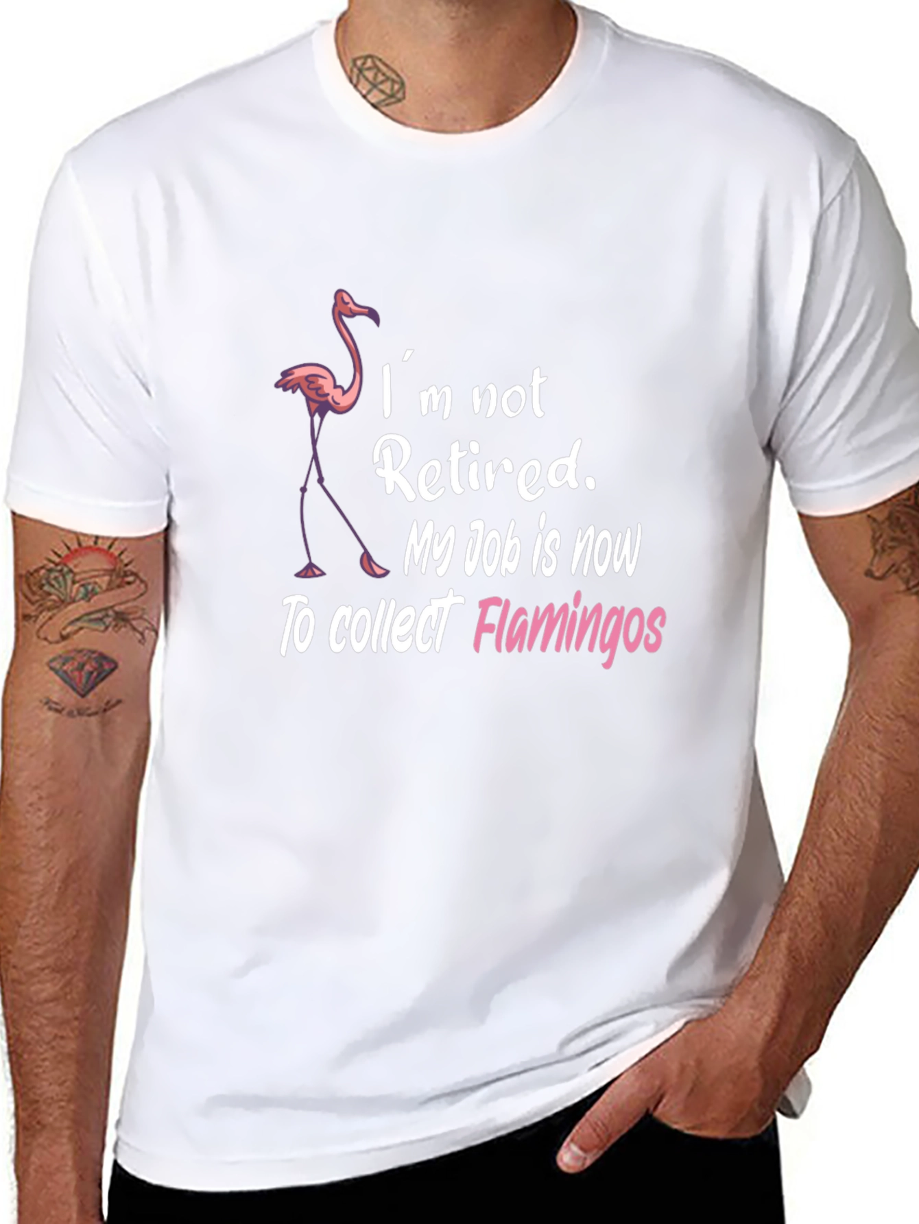 Funny Flamingo Collector Graphic T-Shirt
