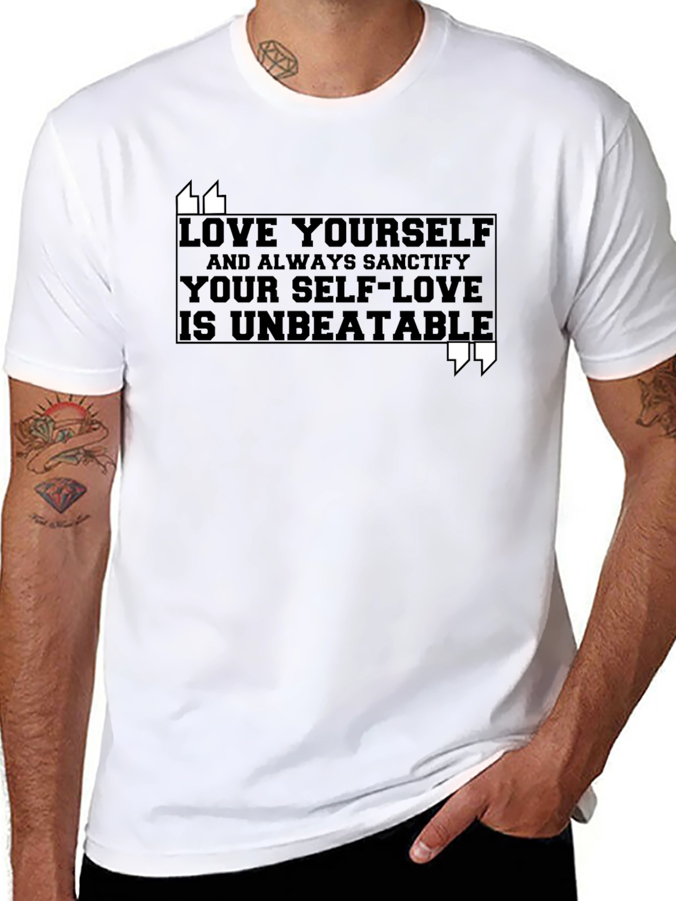 Love Yourself Graphic Tee - Inspirational Black T-Shirt