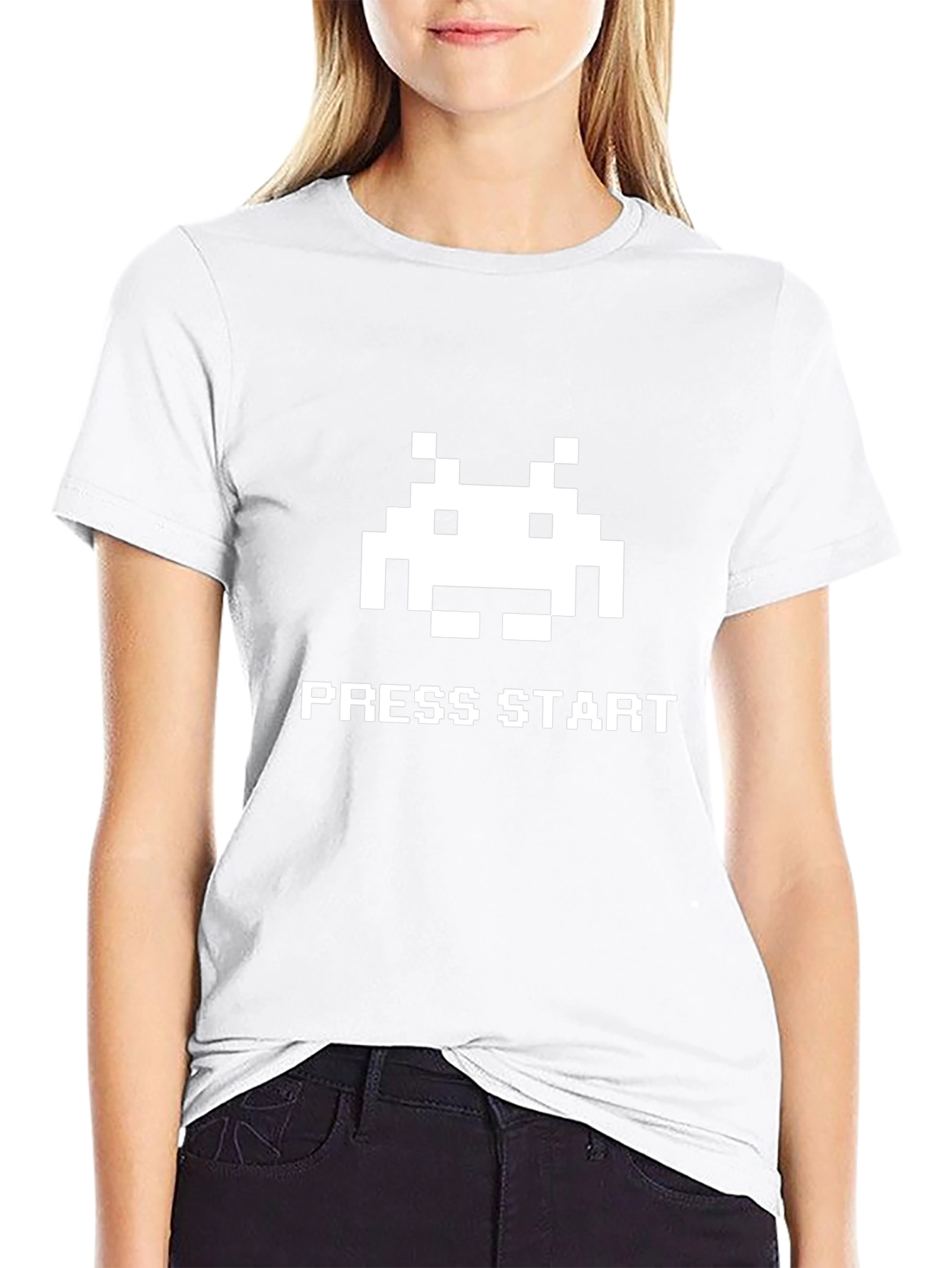 Retro Gamer T-Shirt: Press Start Black Tee