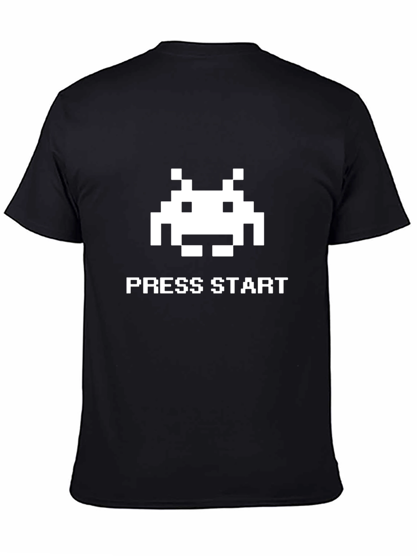 Retro Gamer T-Shirt: Press Start Black Tee