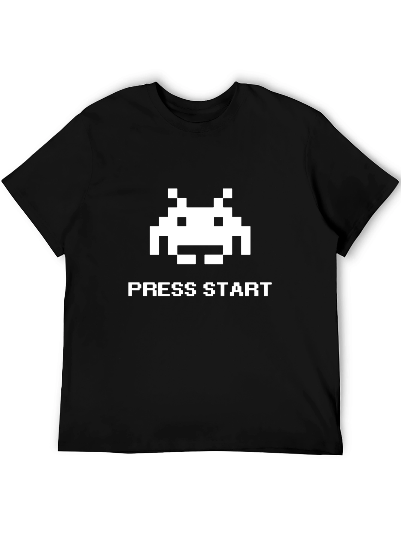 Retro Gamer T-Shirt: Press Start Black Tee