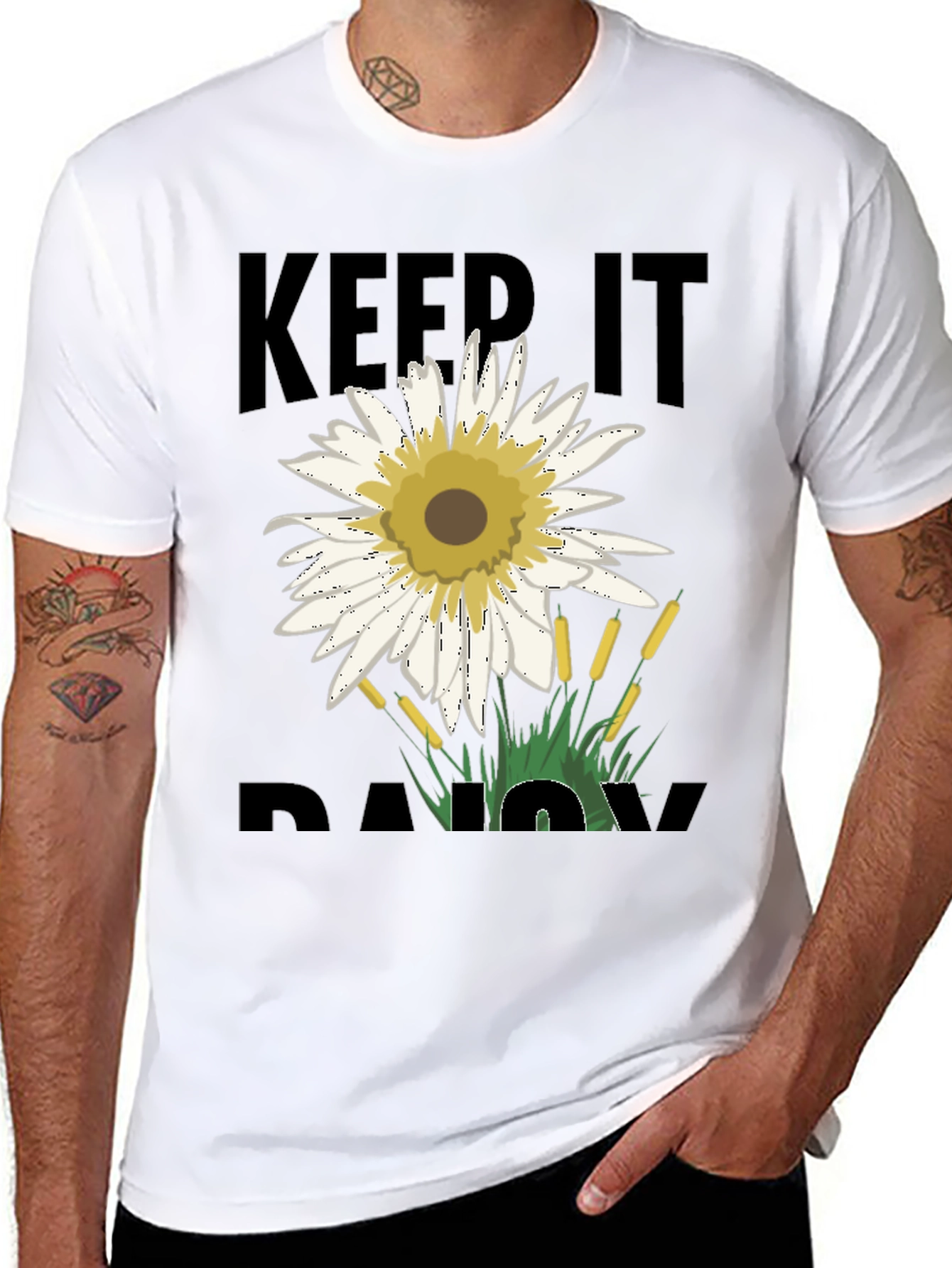 Keep It Daisy T-Shirt - Black Graphic Tee