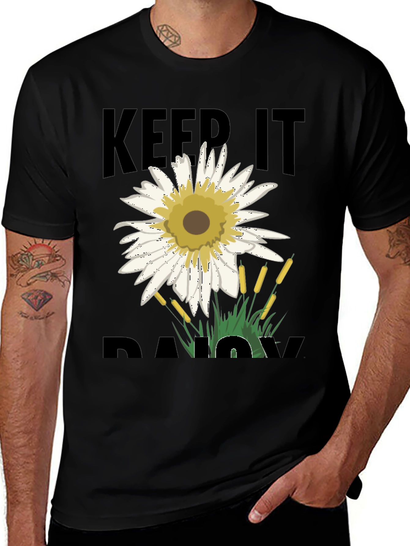 Keep It Daisy T-Shirt - Black Graphic Tee