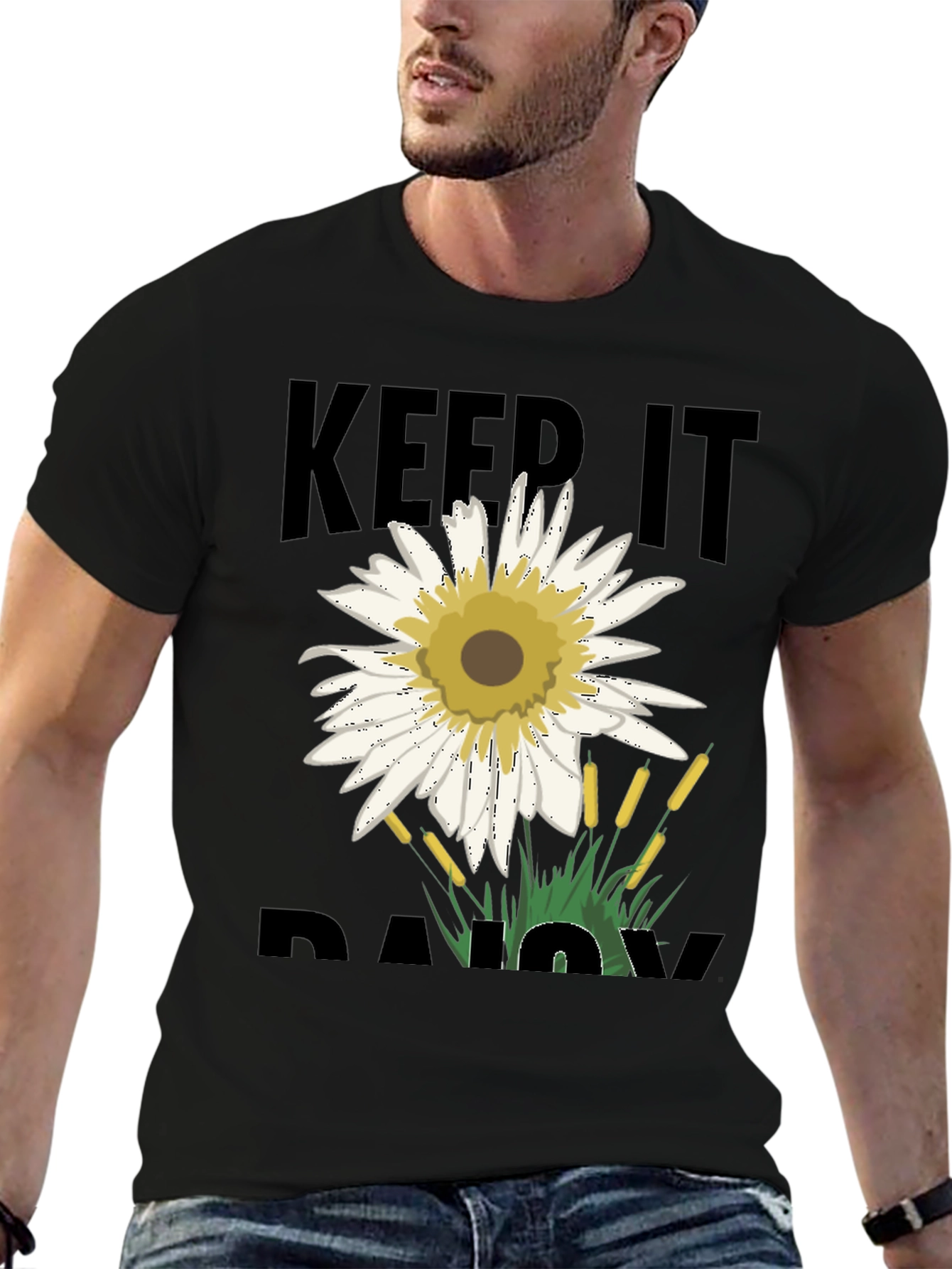 Keep It Daisy T-Shirt - Black Graphic Tee