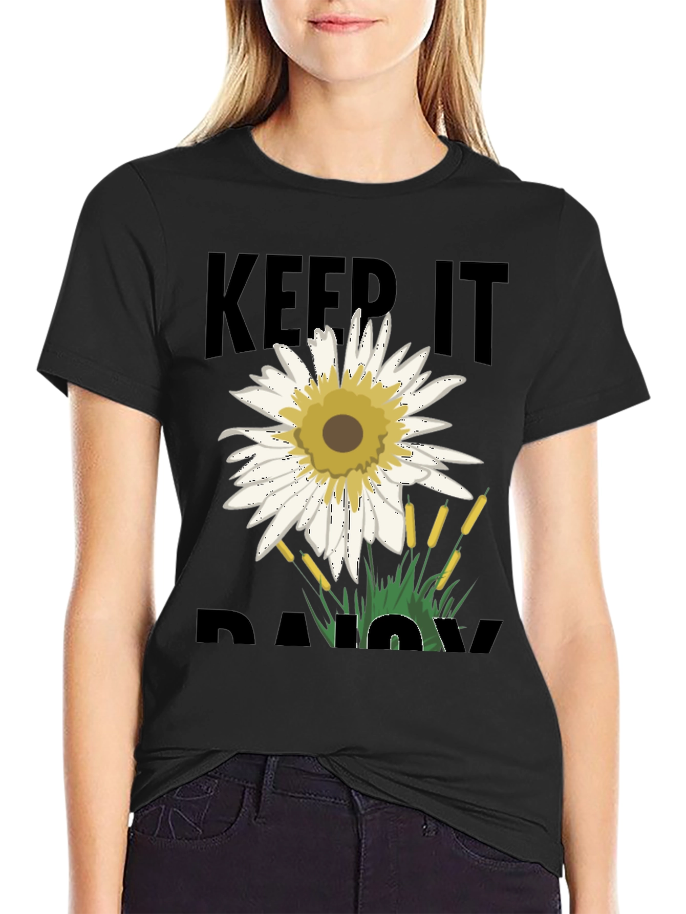 Keep It Daisy T-Shirt - Black Graphic Tee