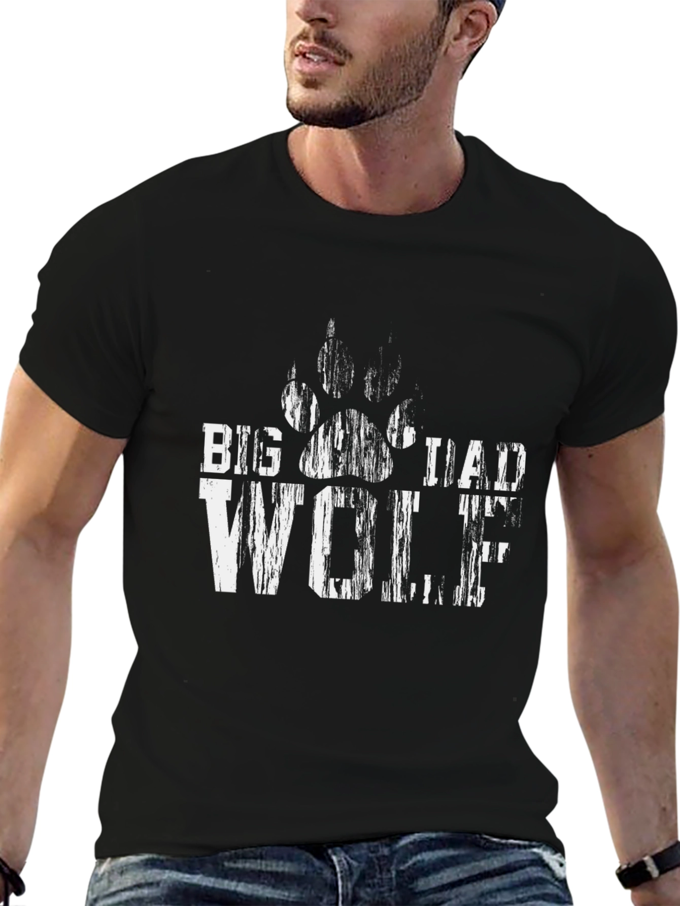 Big Dad Wolf Graphic Tee - Mens Black T-Shirt