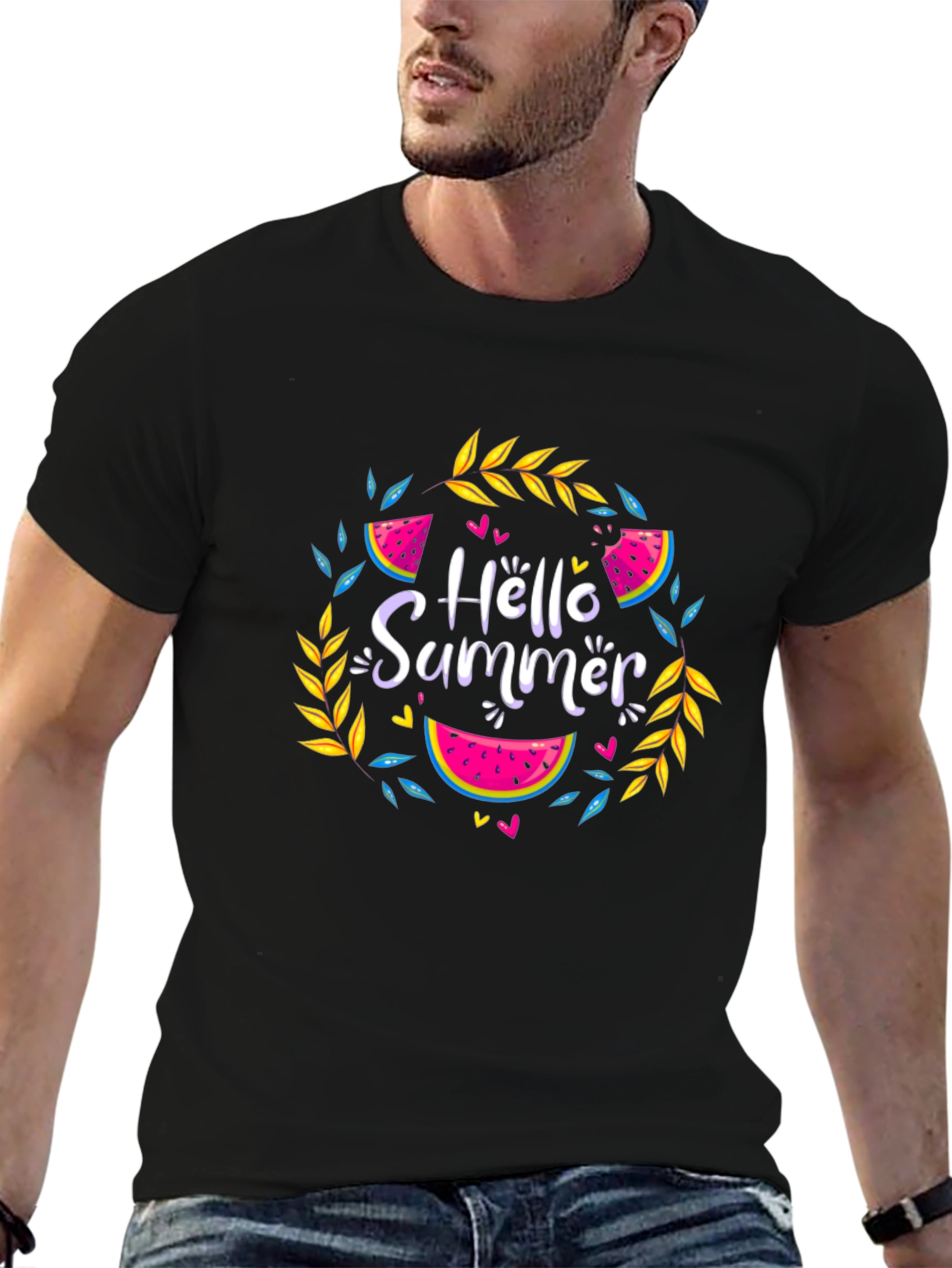 Hello Summer Black T-Shirt