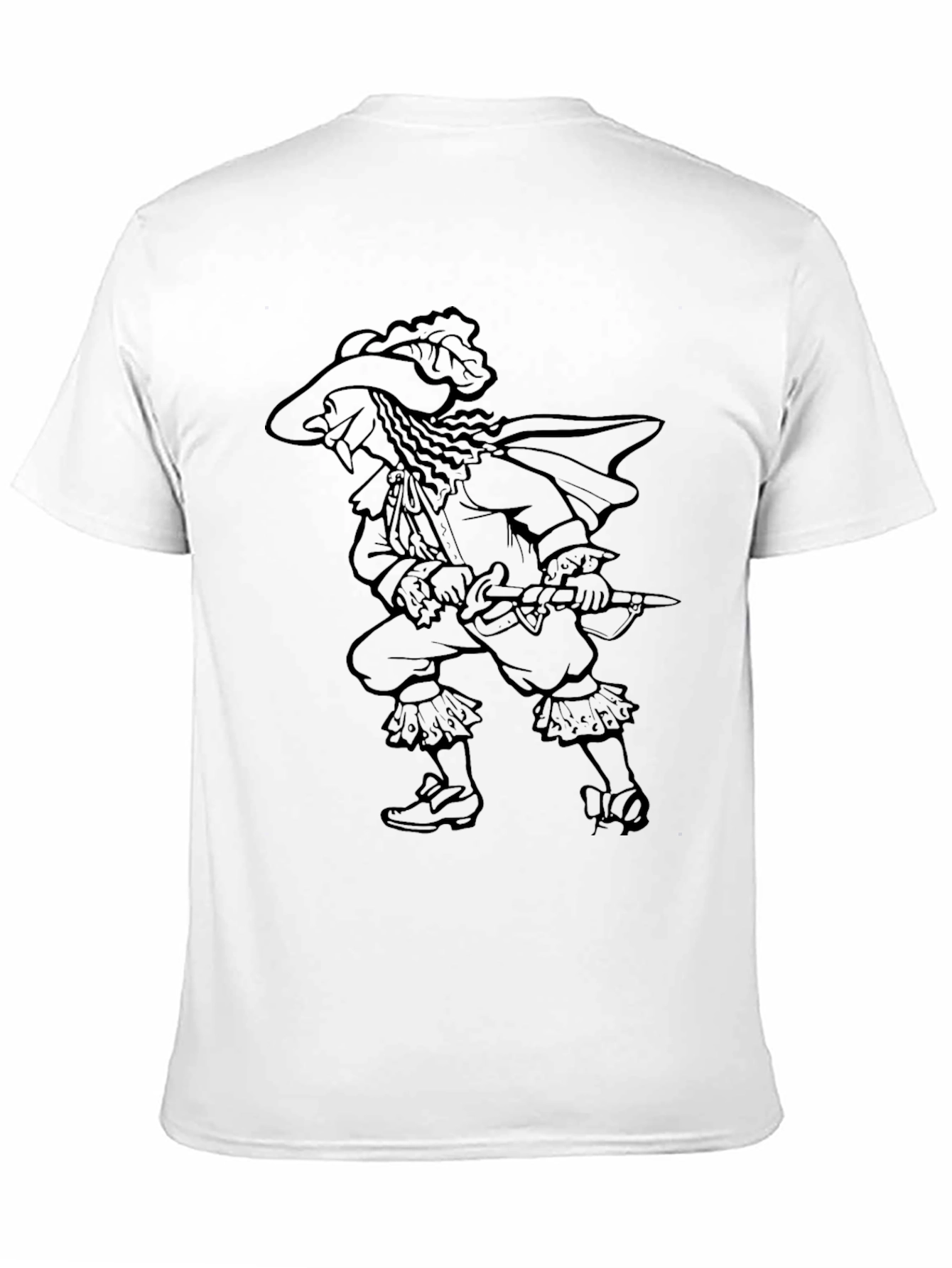 Swashbuckler Graphic Tee - Black Cotton Crew Neck