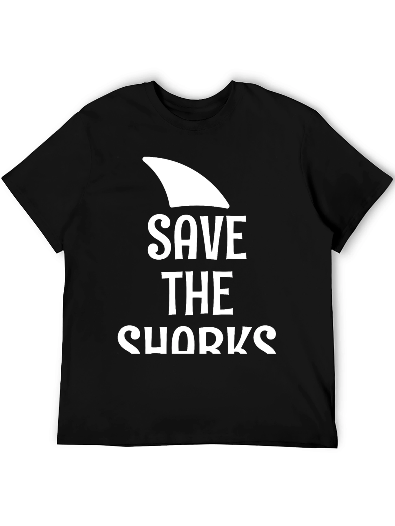 Save The Sharks Graphic T-Shirt - Black