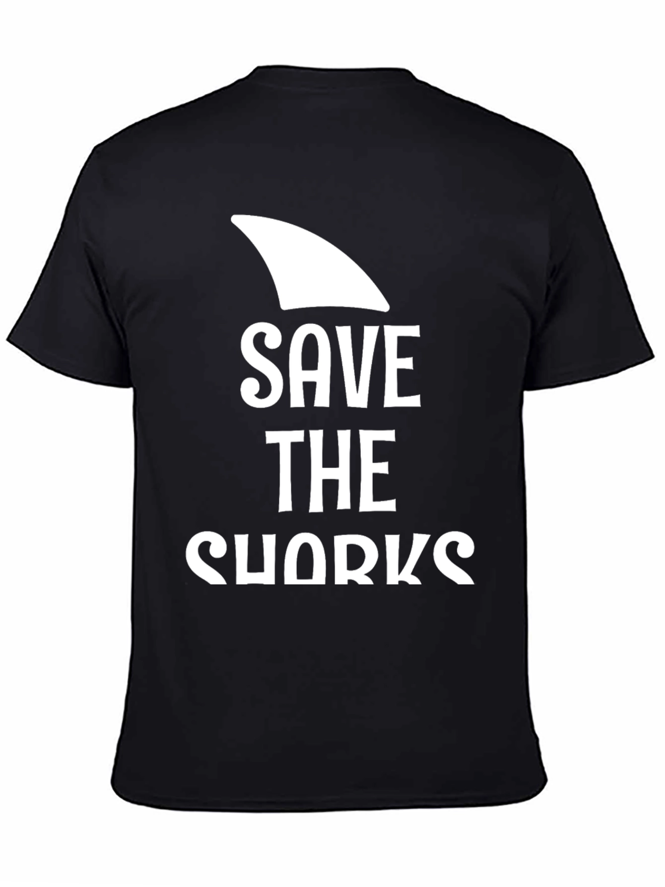 Save The Sharks Graphic T-Shirt - Black