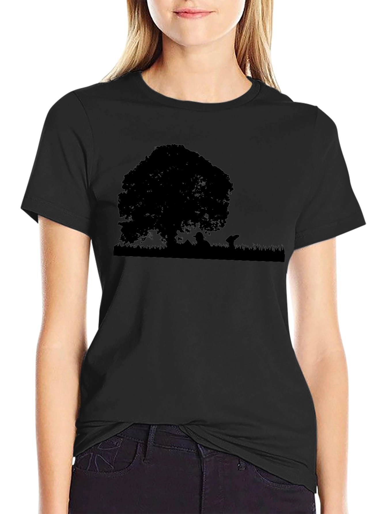 Silhouette Tree Graphic Tee - Black