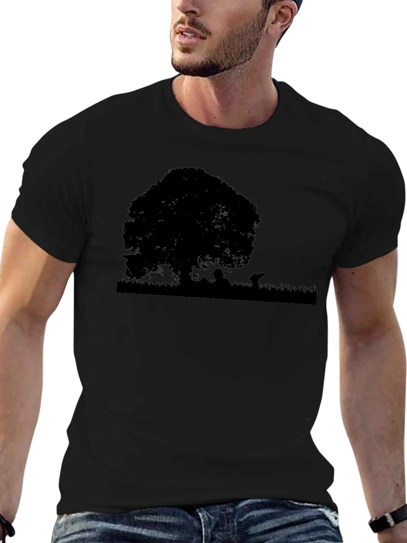 Silhouette Tree Graphic Tee - Black
