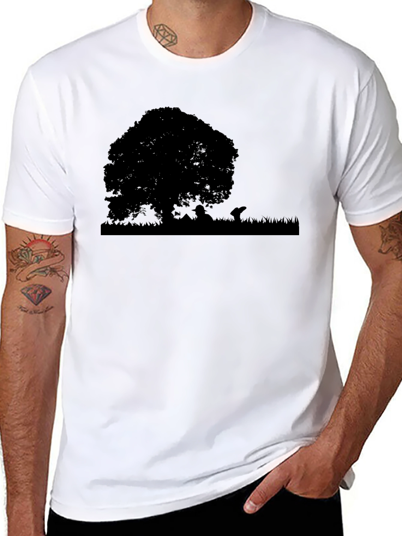 Silhouette Tree Graphic Tee - Black