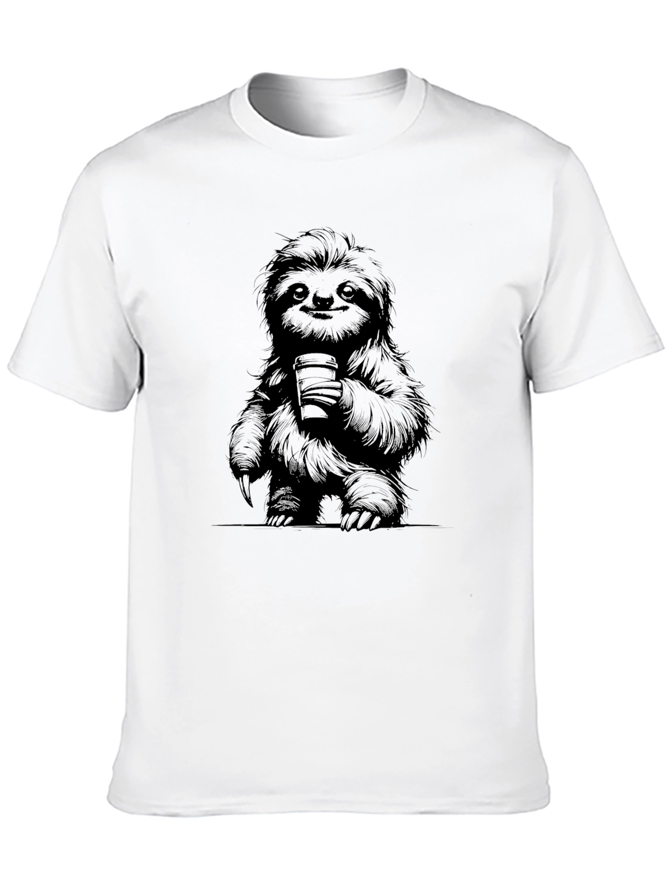 Sloth Coffee Lover Graphic Tee - Black