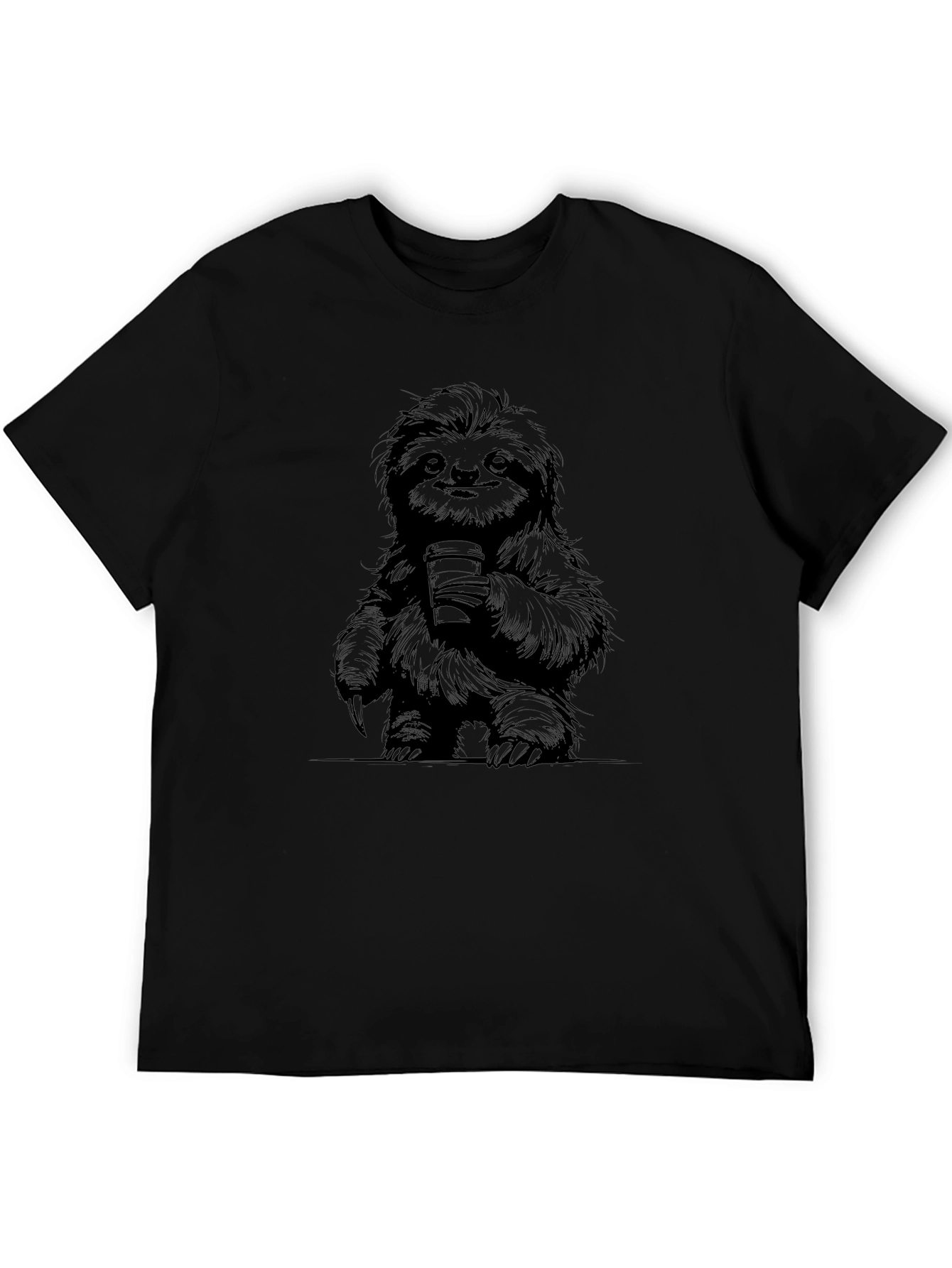 Sloth Coffee Lover Graphic Tee - Black