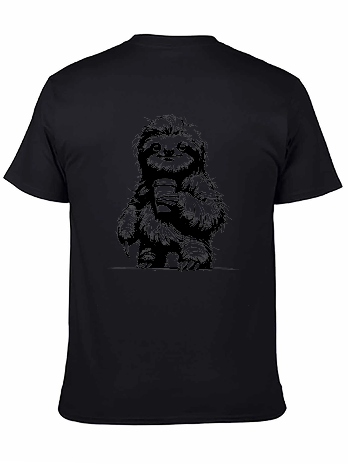 Sloth Coffee Lover Graphic Tee - Black