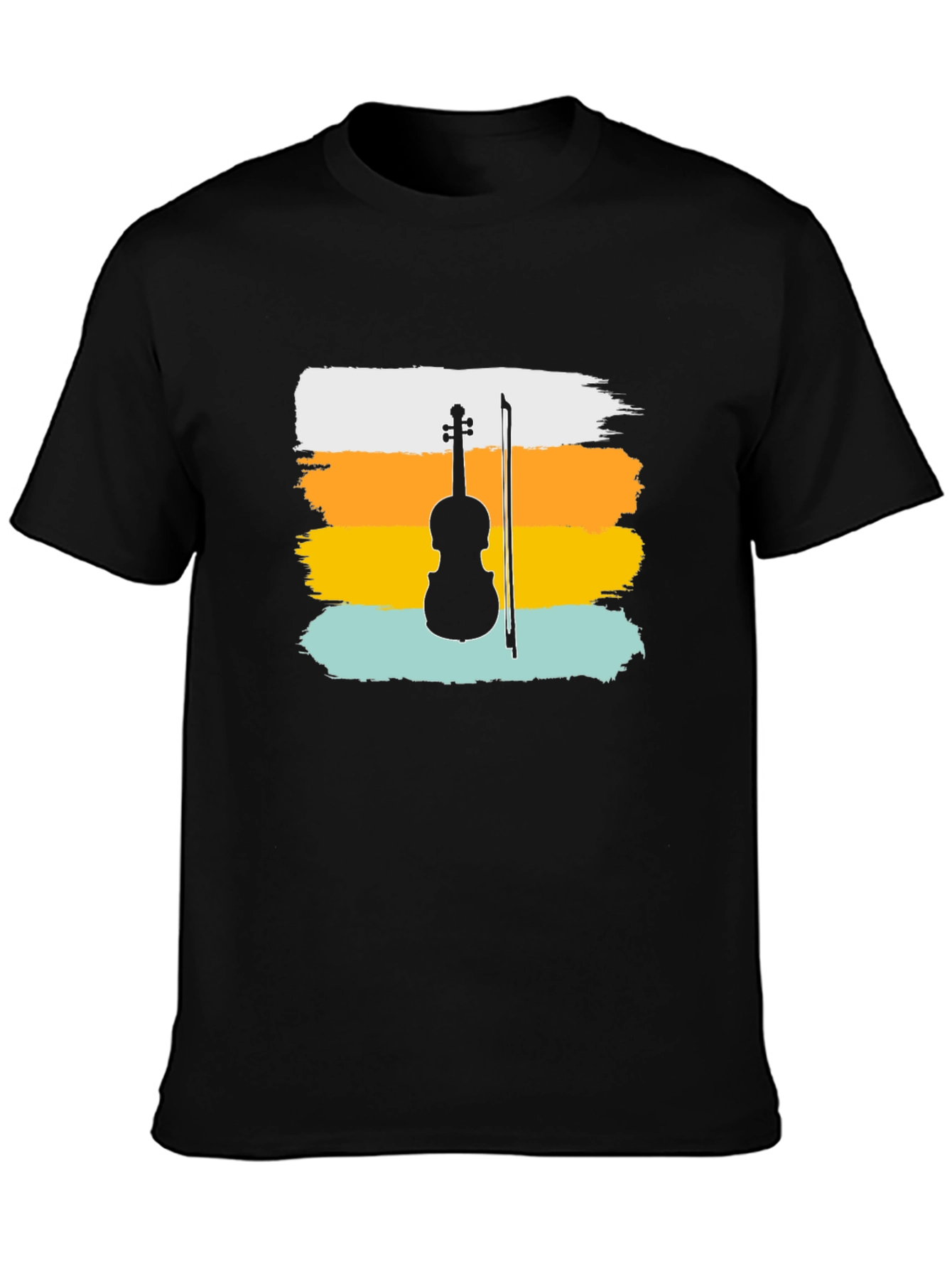 Violin Silhouette T-Shirt - Retro Style