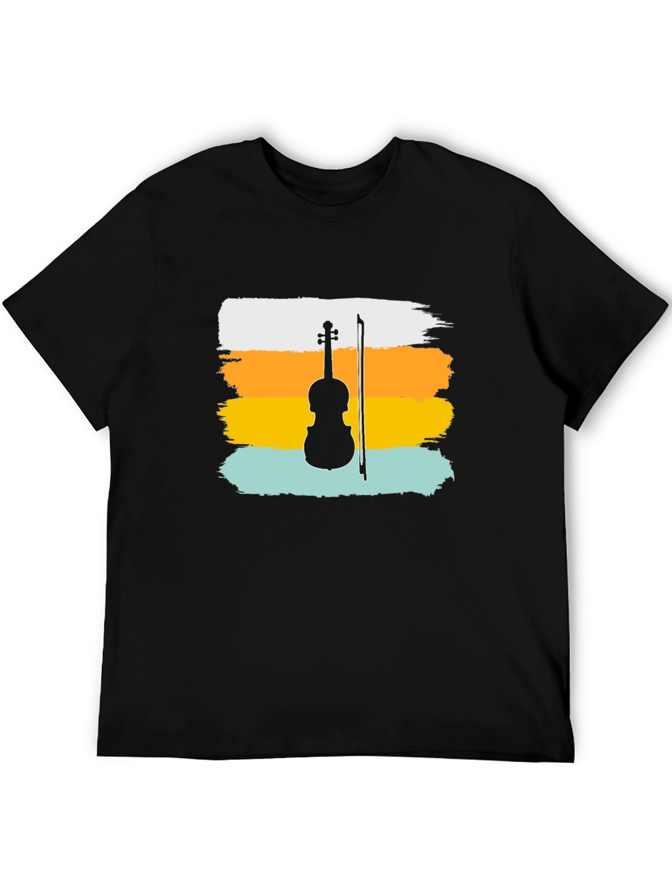 Violin Silhouette T-Shirt - Retro Style