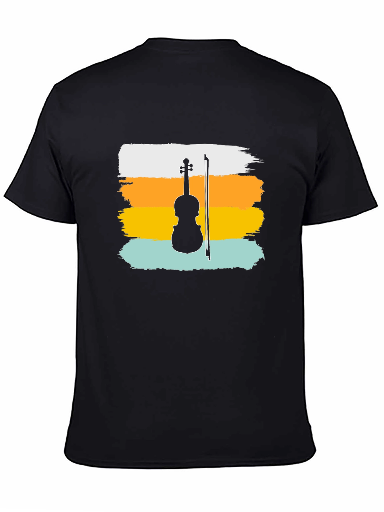 Violin Silhouette T-Shirt - Retro Style