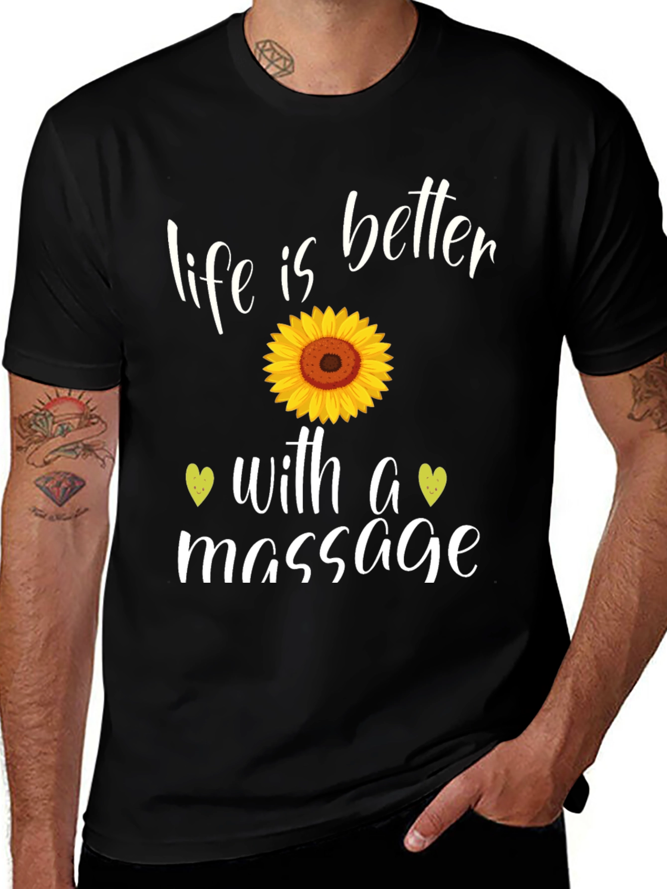 Life is Better with a Massage Black T-Shirt