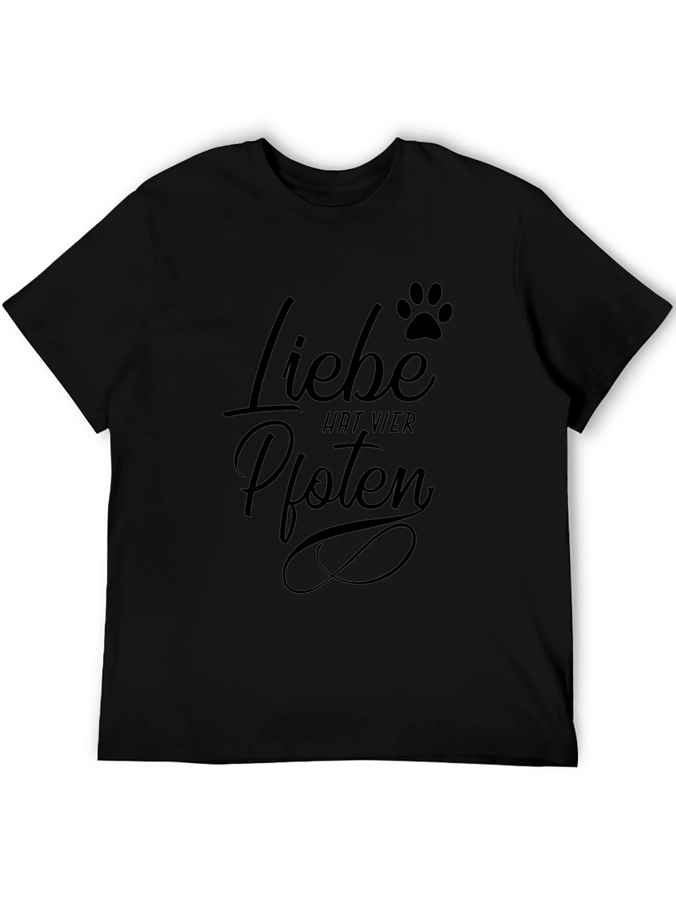 Liebe Hat Vier Pfoten Black Graphic Tee